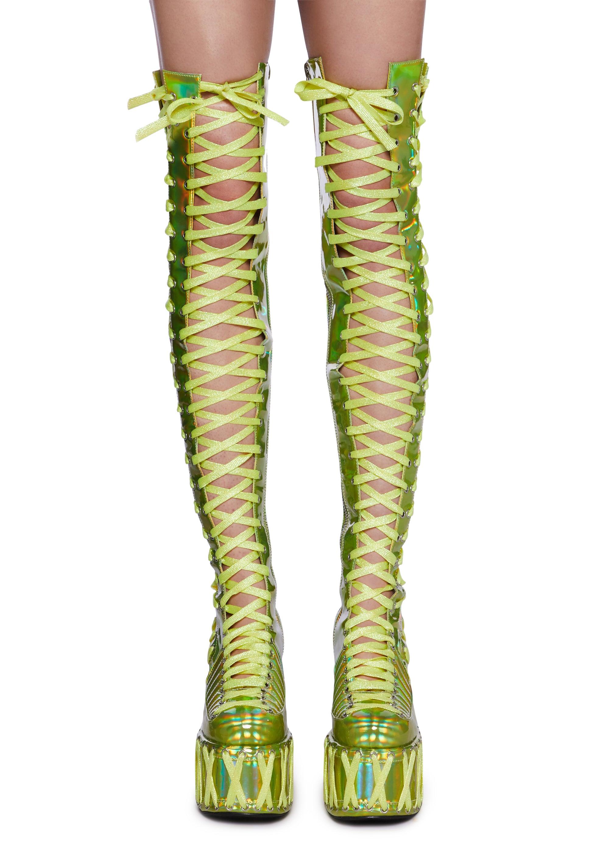 Neon knee high boots outlet