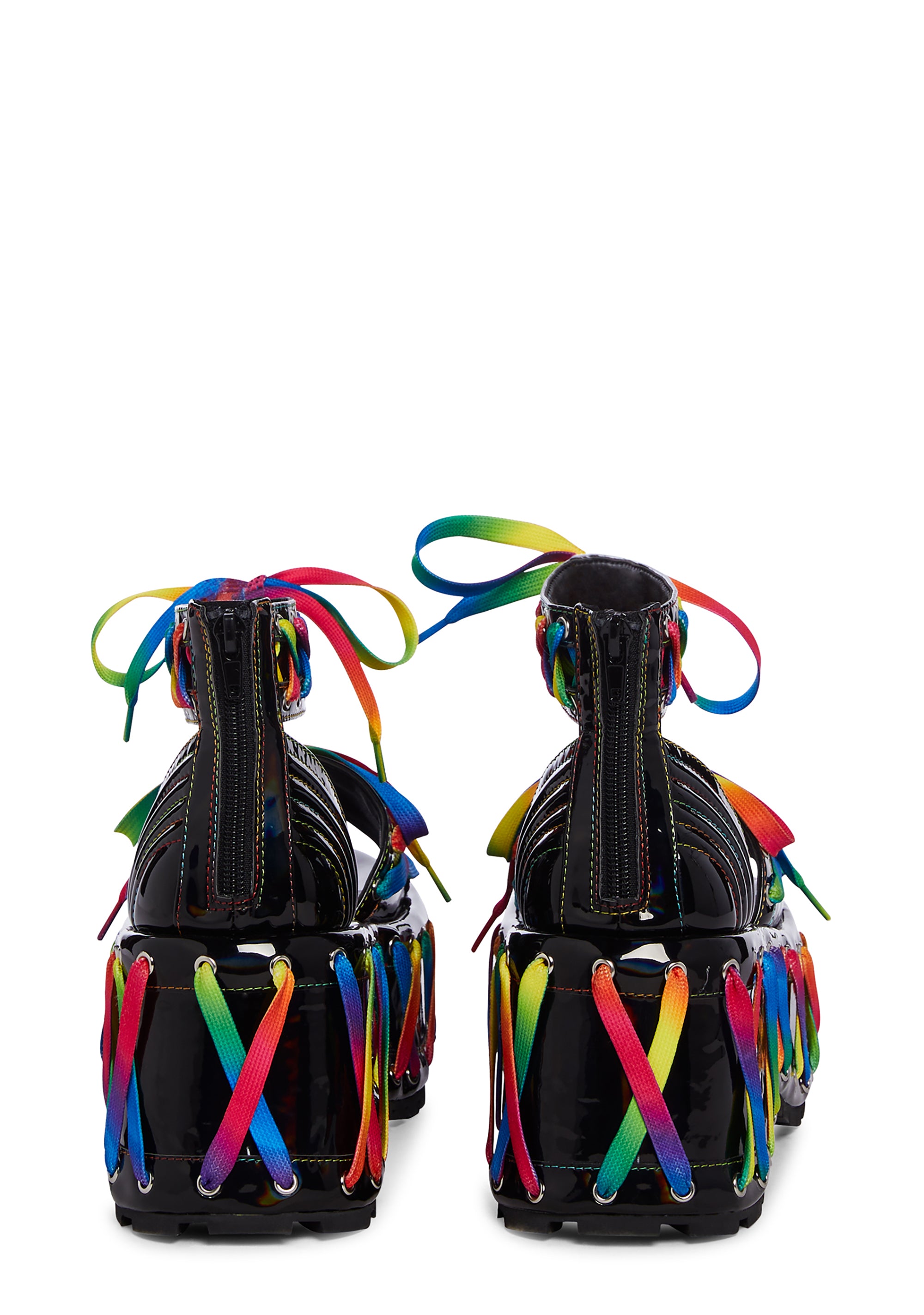 爆買いしたい Platform Prism Stitched Rainbow Exx Club Sandals Multi - 靴