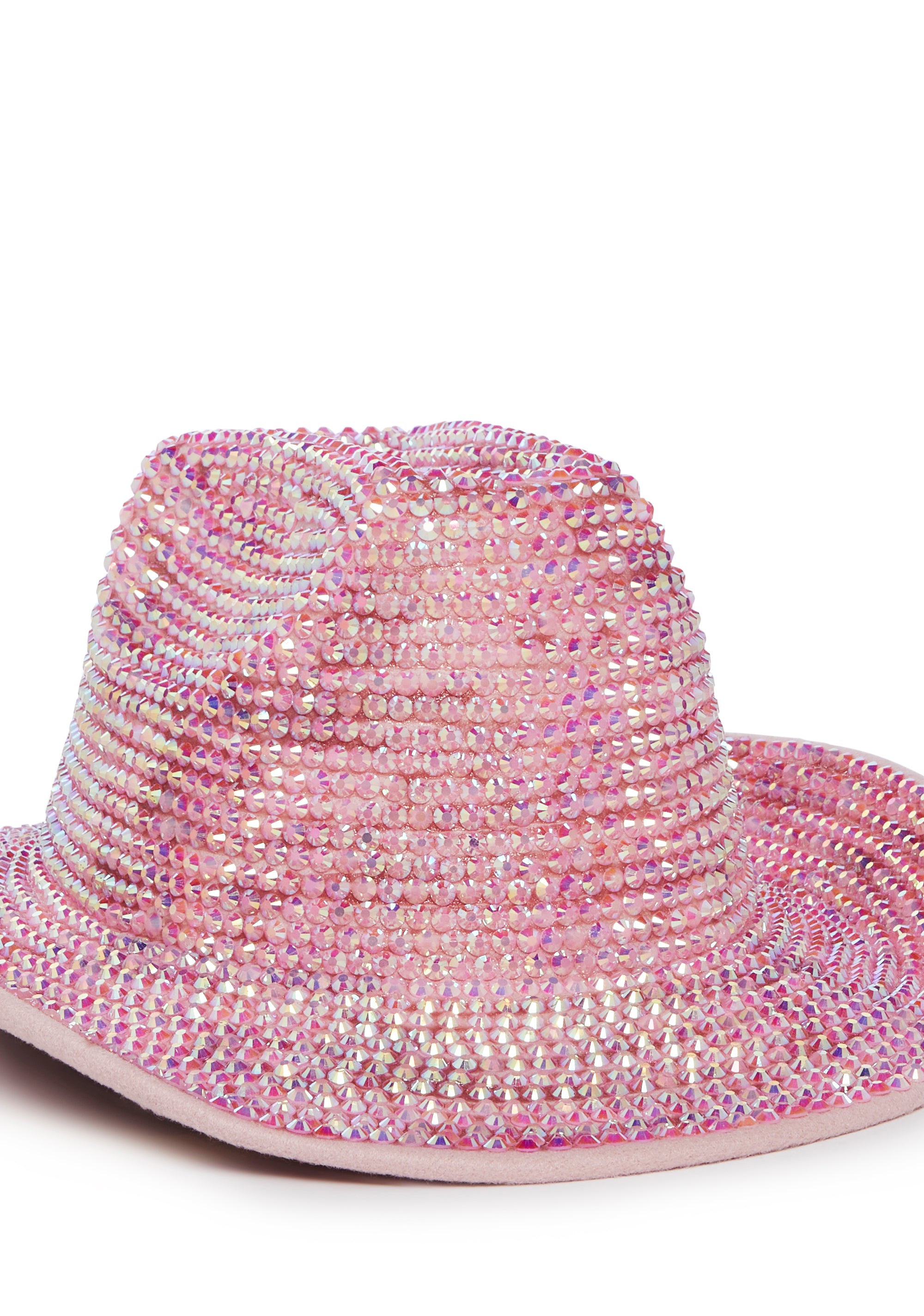 Dolls Kill Pink Rhinestone Bling Rhinestone Cowboy Cowgirl Hat Rodeo Party Fun Pink Rhinestone Cowboy Hat for Concerts Festivals main image 4