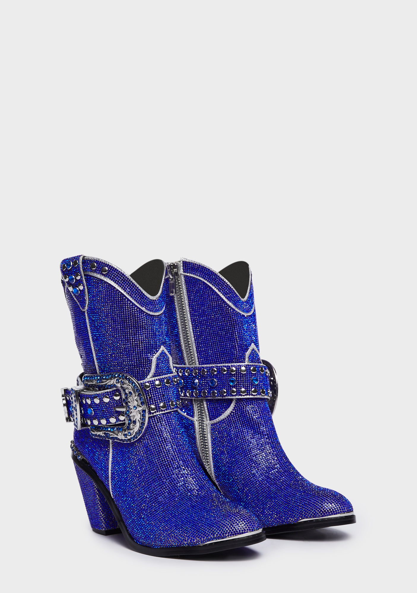Blue discount rhinestone boots