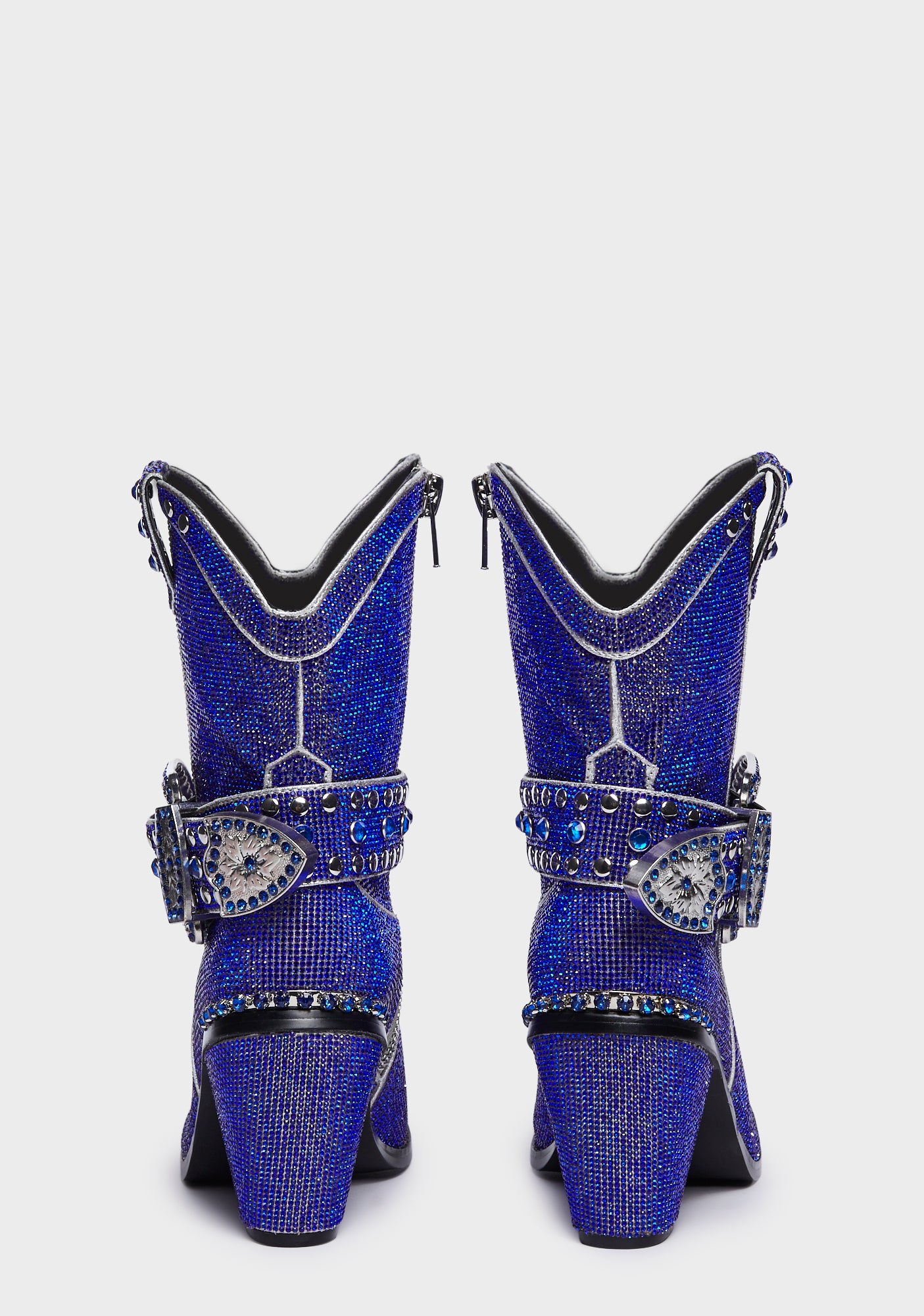 Club Exx Rhinestone Cowboy Boots Blue Dolls Kill