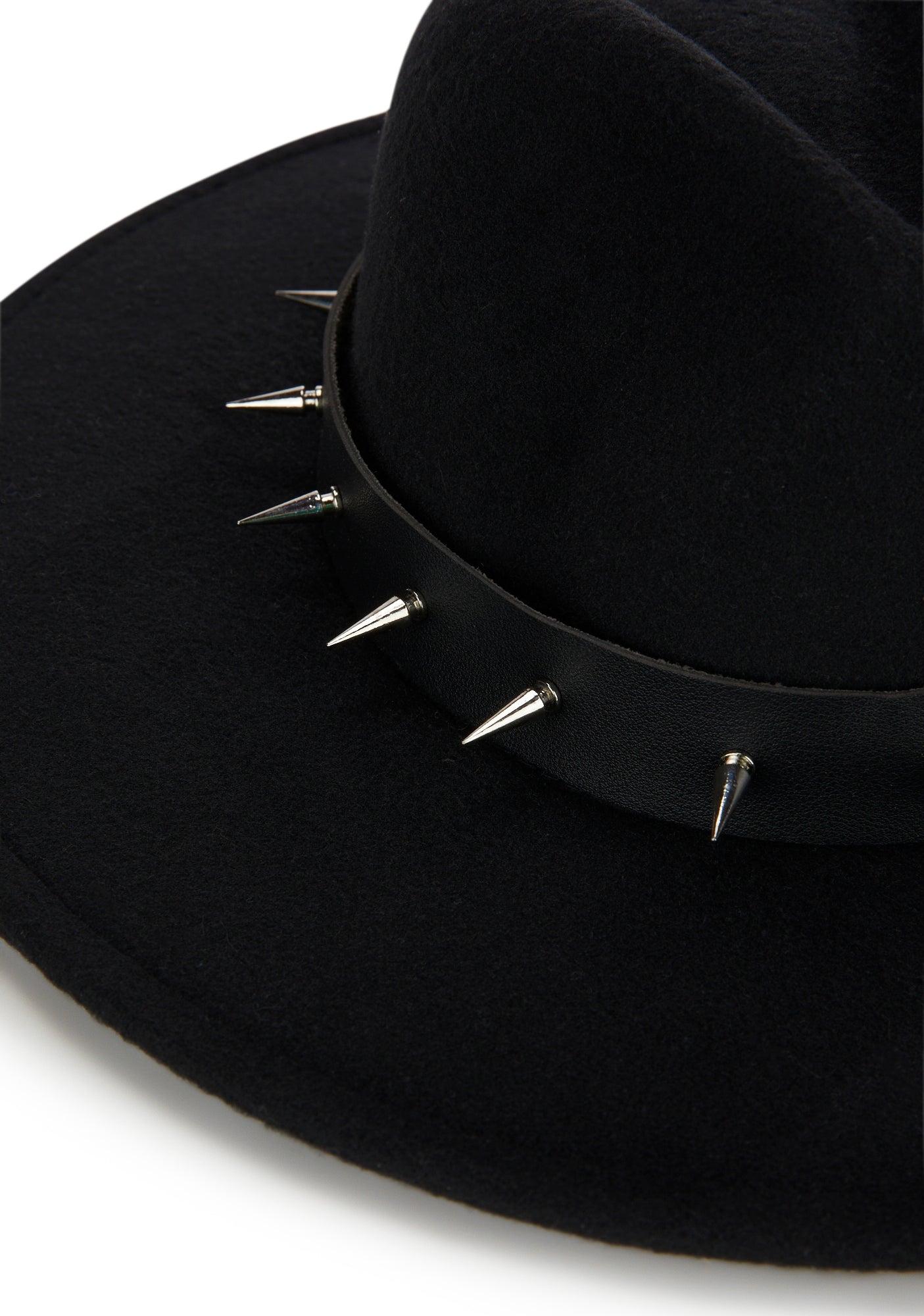 Wide Brim Hat With Spikes - Black – Dolls Kill