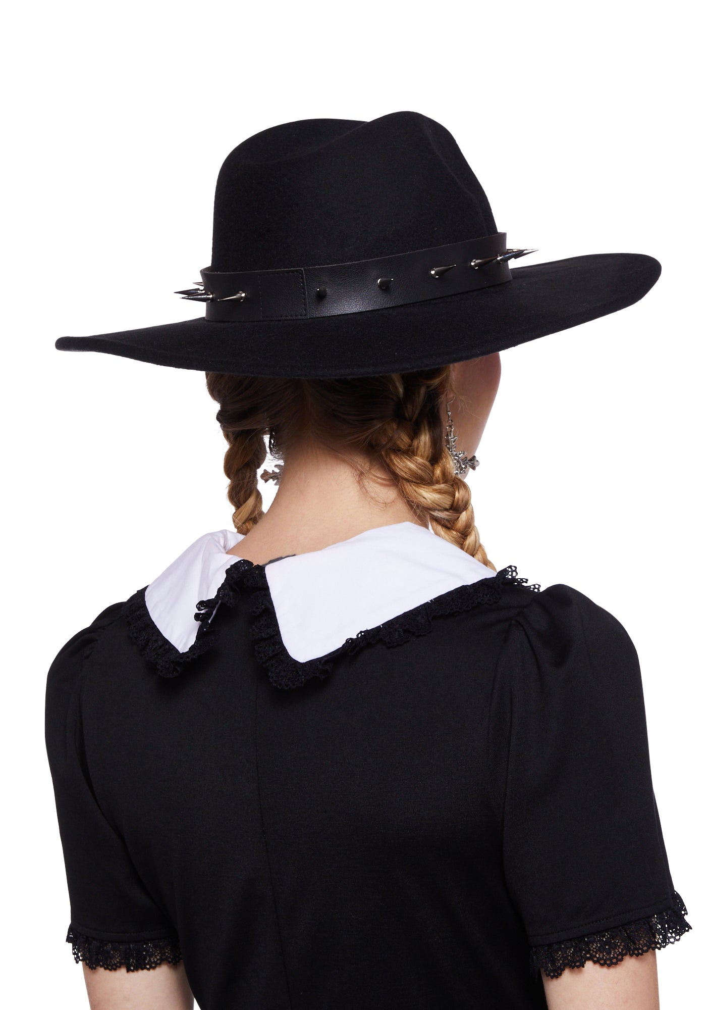 Wide Brim Hat With Spikes - Black – Dolls Kill