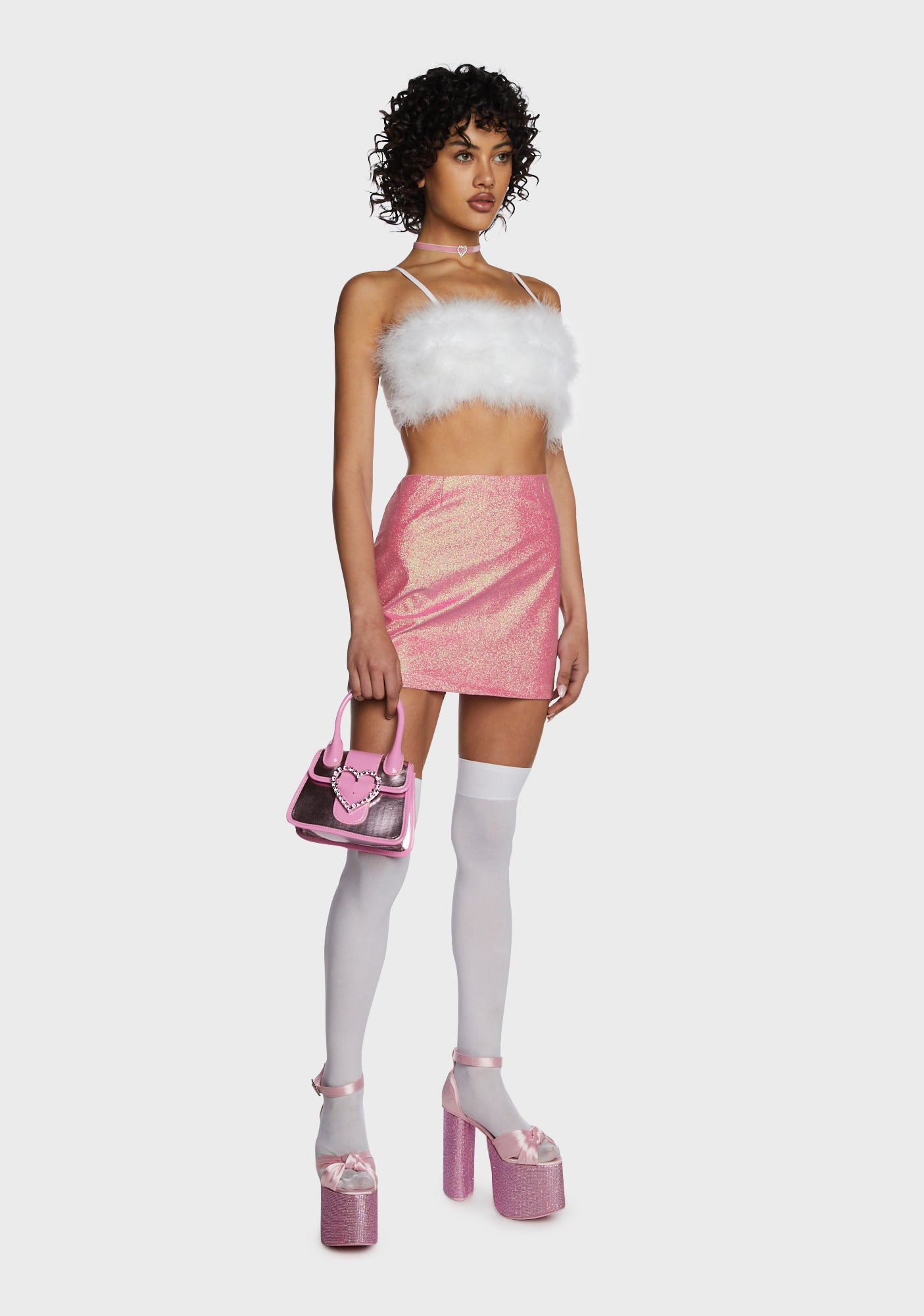 Sugar Thrillz Sparkly Glitter Mini Skirt Pink Dolls Kill