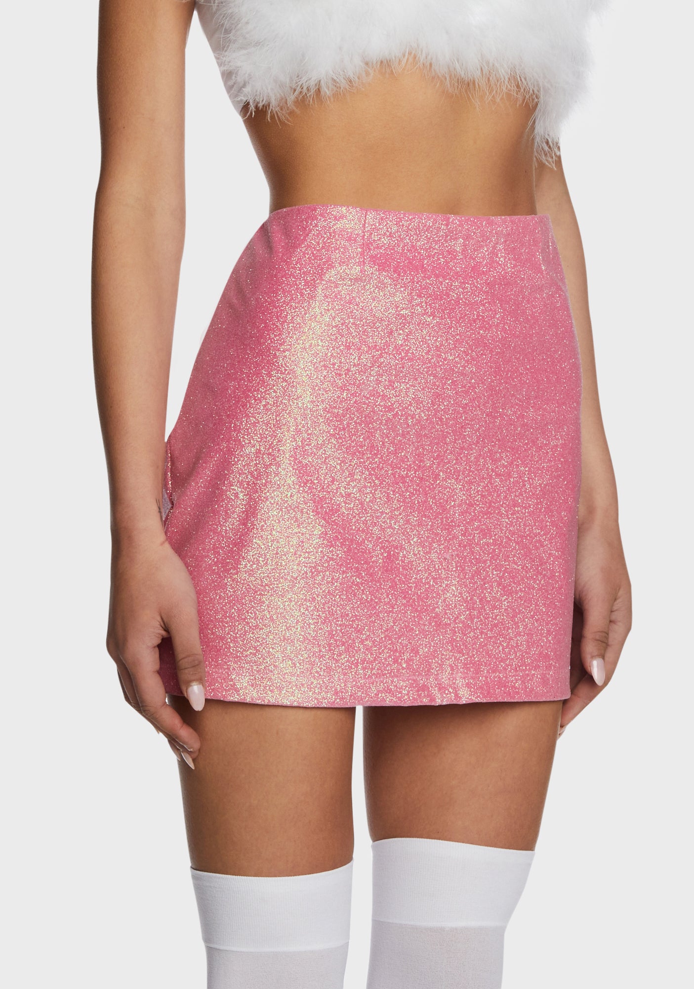 Sugar Thrillz Sparkly Glitter Mini Skirt Pink Dolls Kill