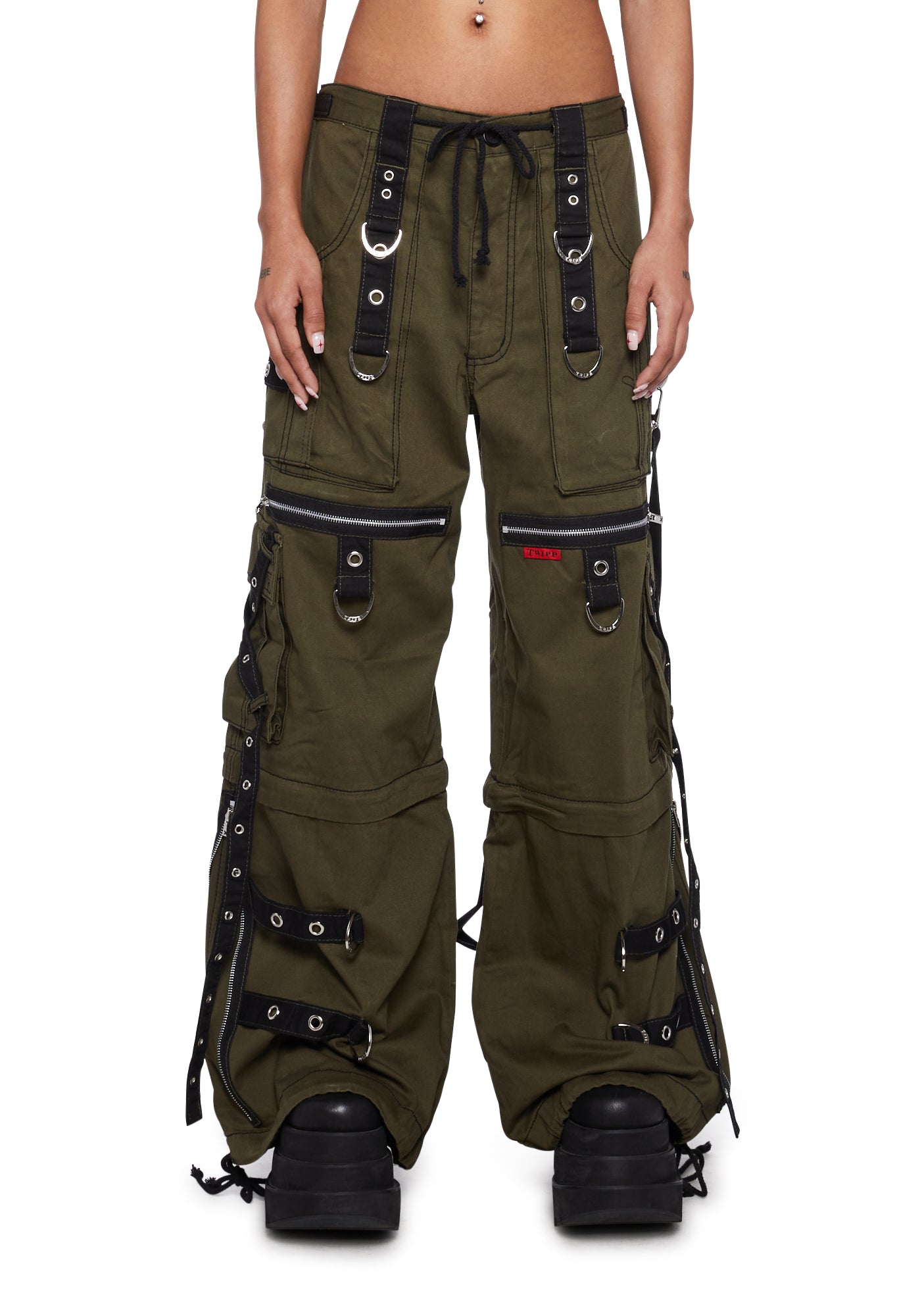 Jack Ripp Pant Tripp NYC X-Strap Zip Off Pants- Green – Dolls Kill