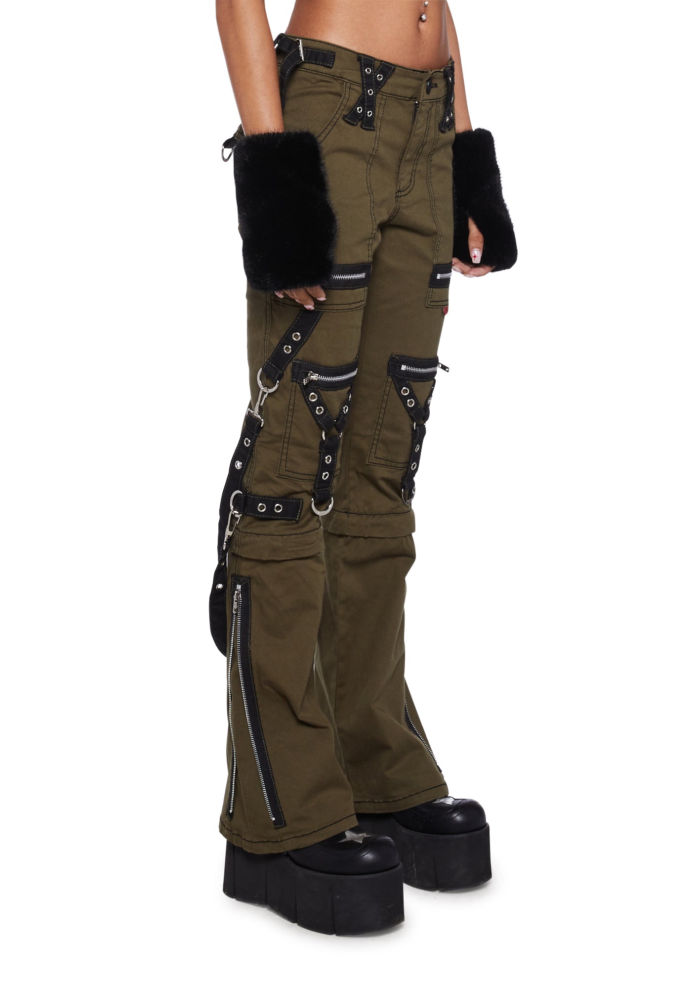 Tripp NYC Zip To Zip Pants-Green – Dolls Kill