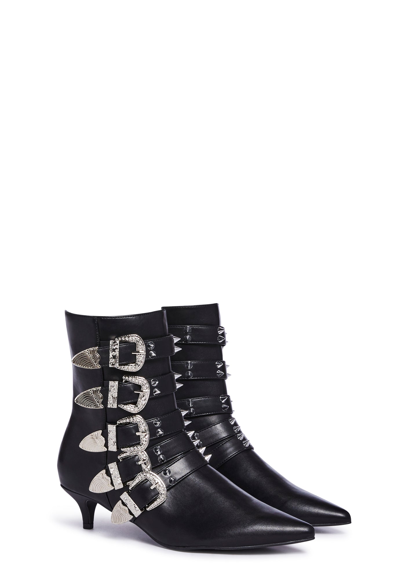 Koi Footwear Buckled Belt Ankle Boots - Black – Dolls Kill