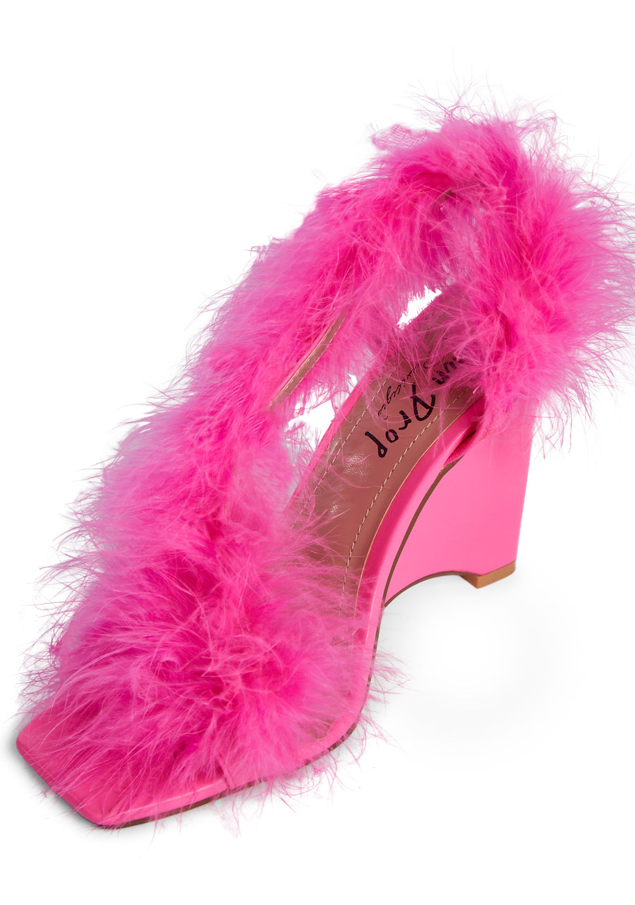 Geraint Fluffy Heels- Pink - alternate
