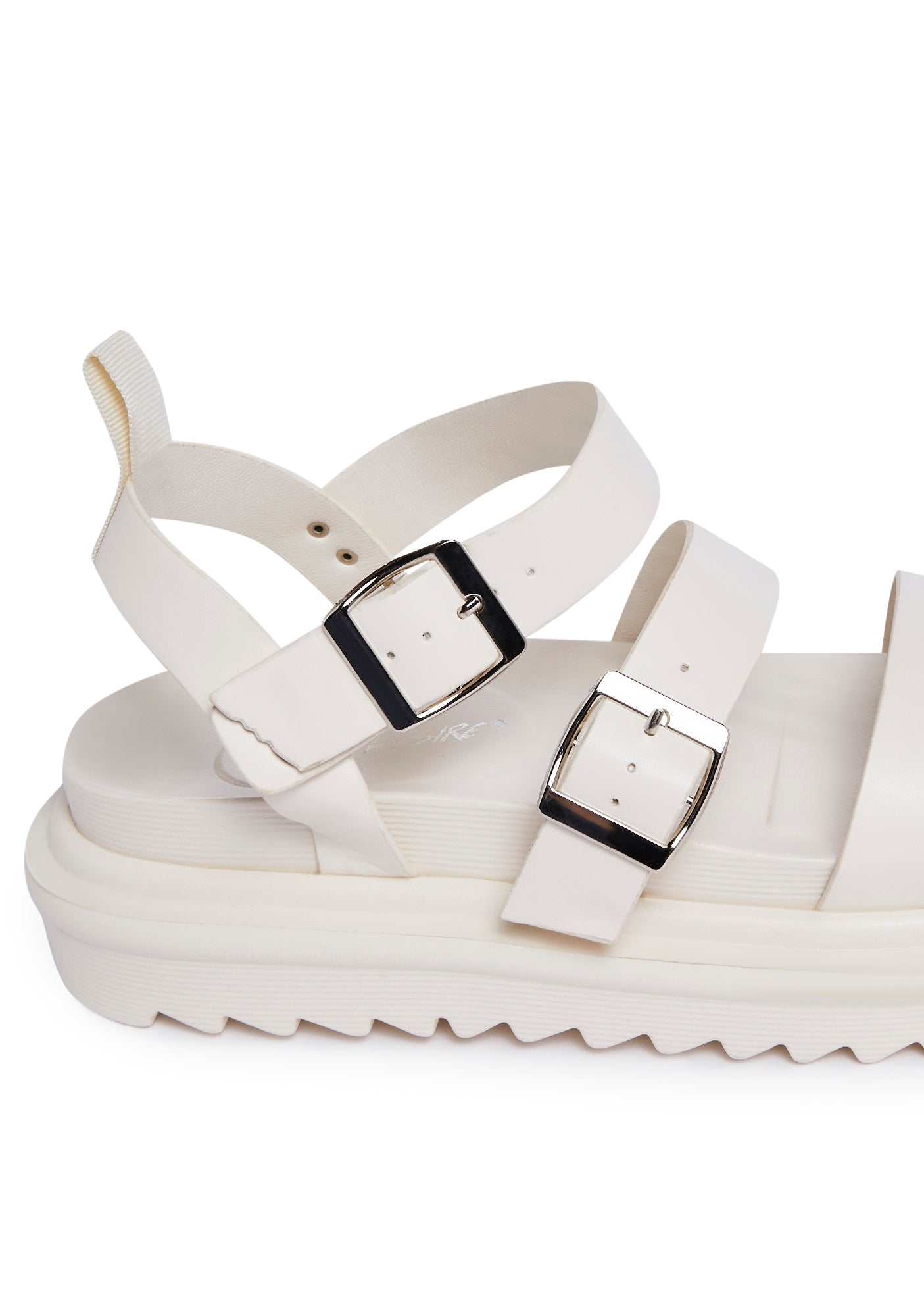 Macy Buckle Strap Sandals White