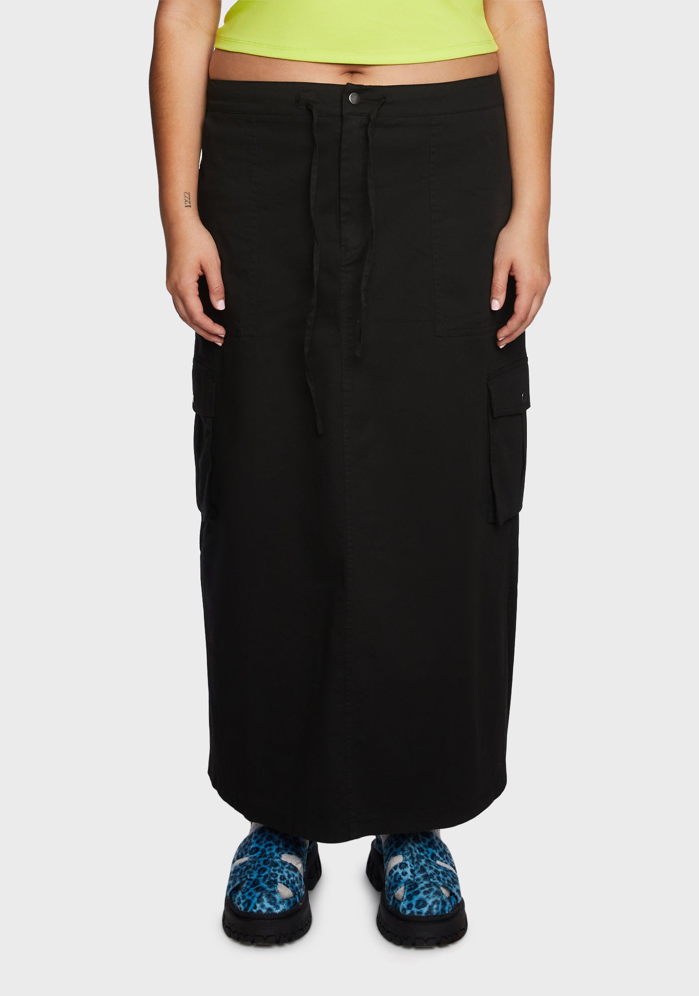 Plus Size Delia's Cargo Pocket Maxi Skirt - Black Twill – Dolls Kill