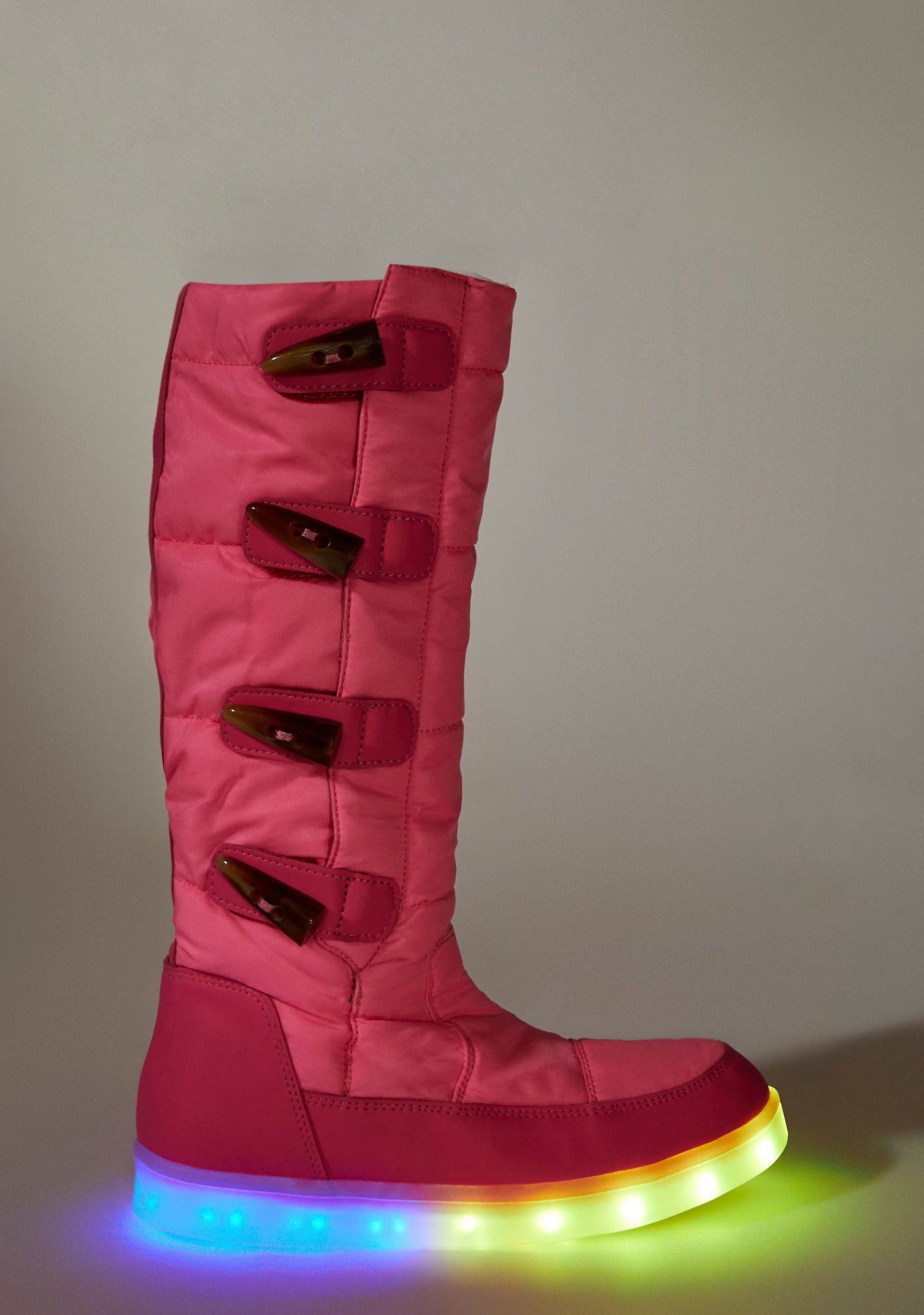 ESQAPE Quilted Light Up Platform Boots Pink Dolls Kill