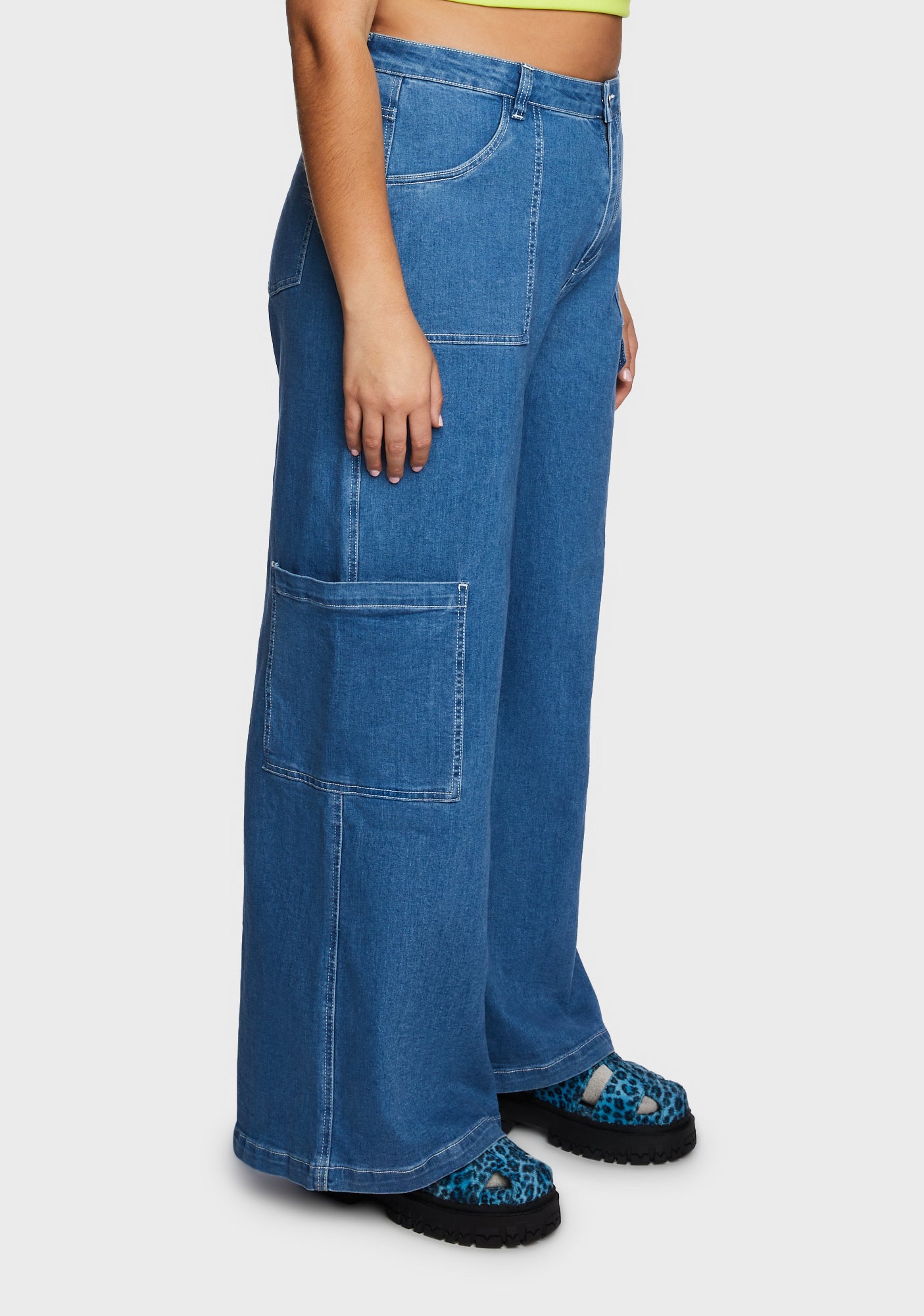 Delia's Plus Size Cargo Carpenter Denim Jeans - Blue | 1x