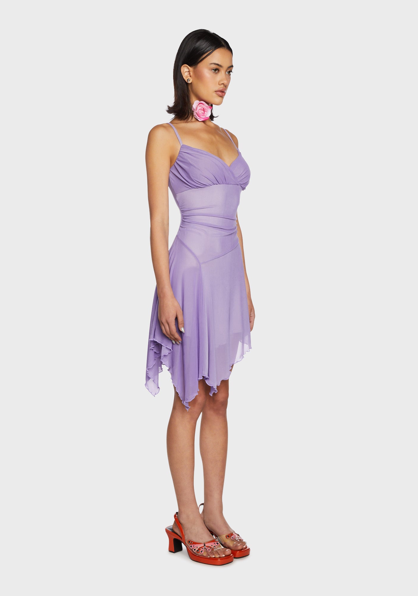 Delias Mesh Handkerchief Mini Dress