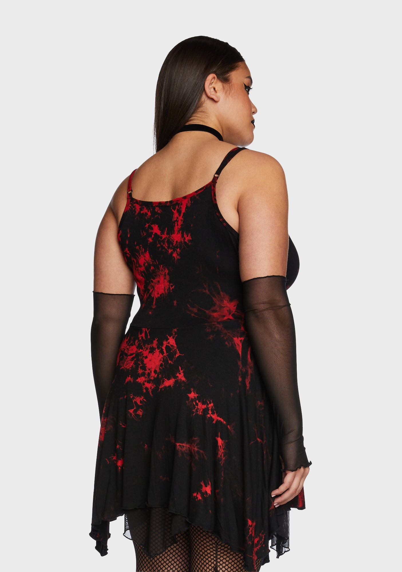 Plus The Landslide Mini Dress & Gloves Set Dolls Kill