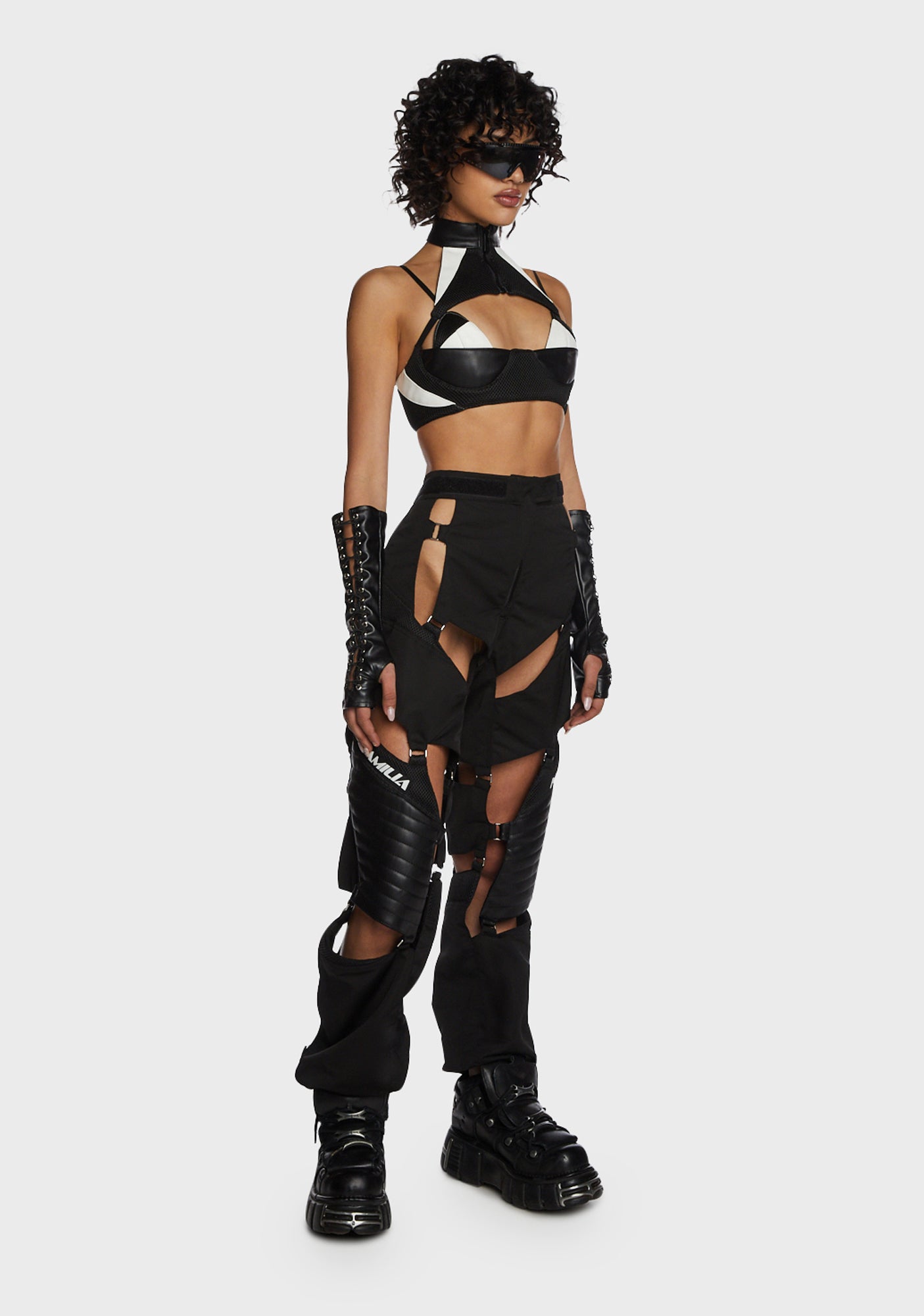 Namilia Floating Paneled Cut Out Moto Pants - Black – Dolls Kill