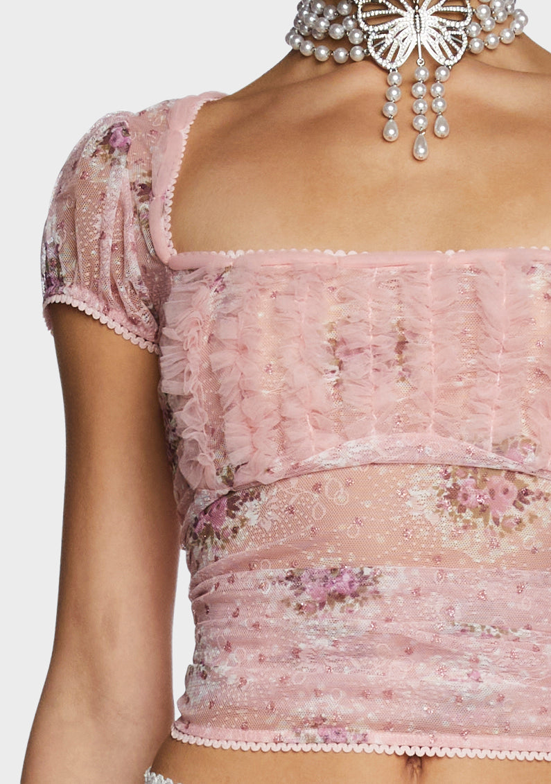 Scandal Sheet Crop Top Pink Dolls Kill