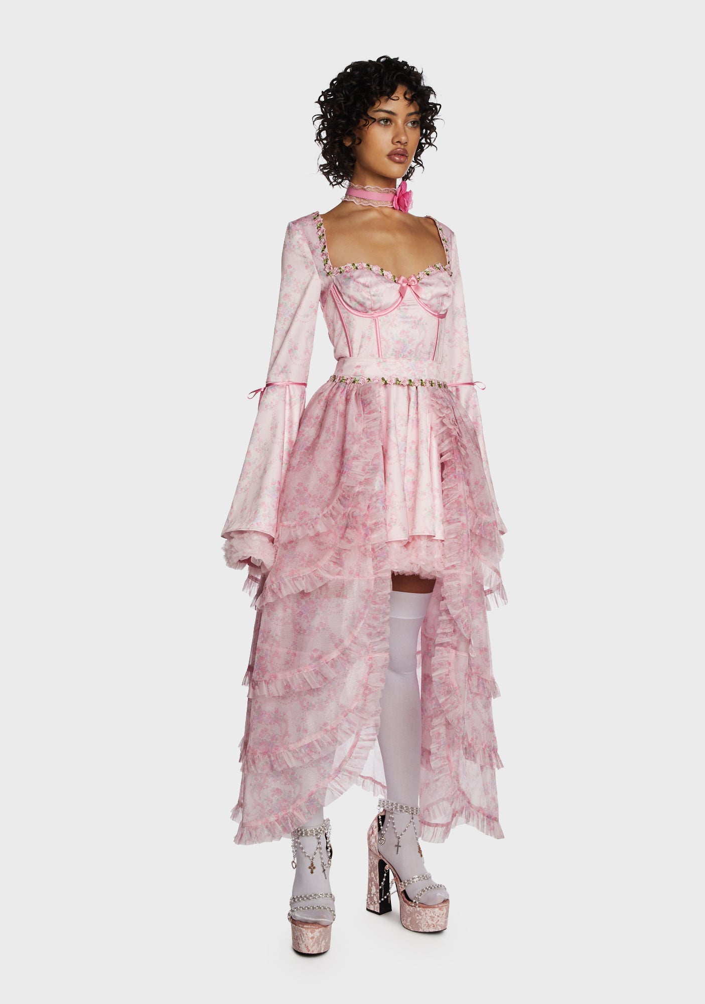 Scandal Sheet Organza Overskirt Pink Dolls Kill