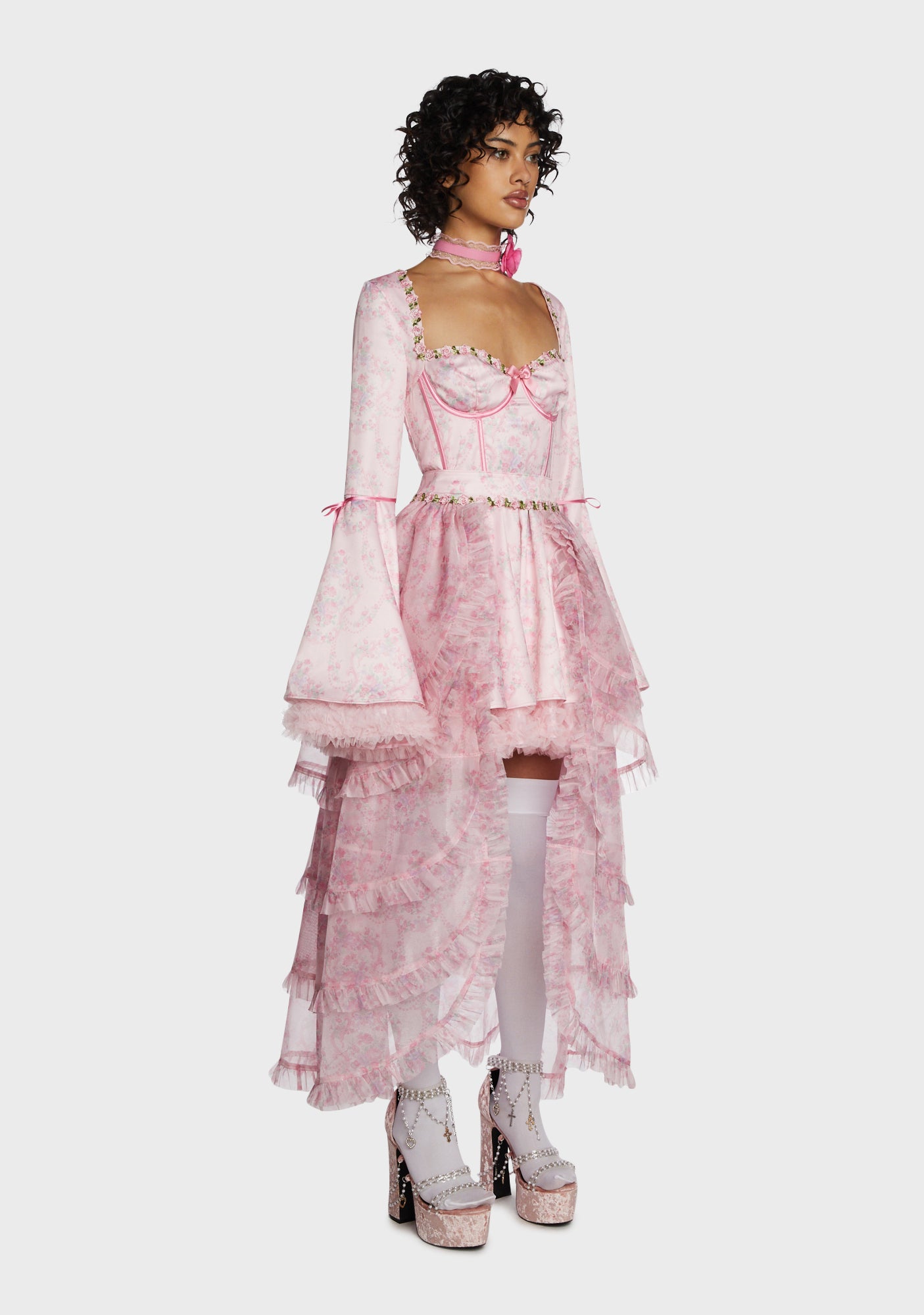 Scandal Sheet Organza Overskirt Pink Dolls Kill