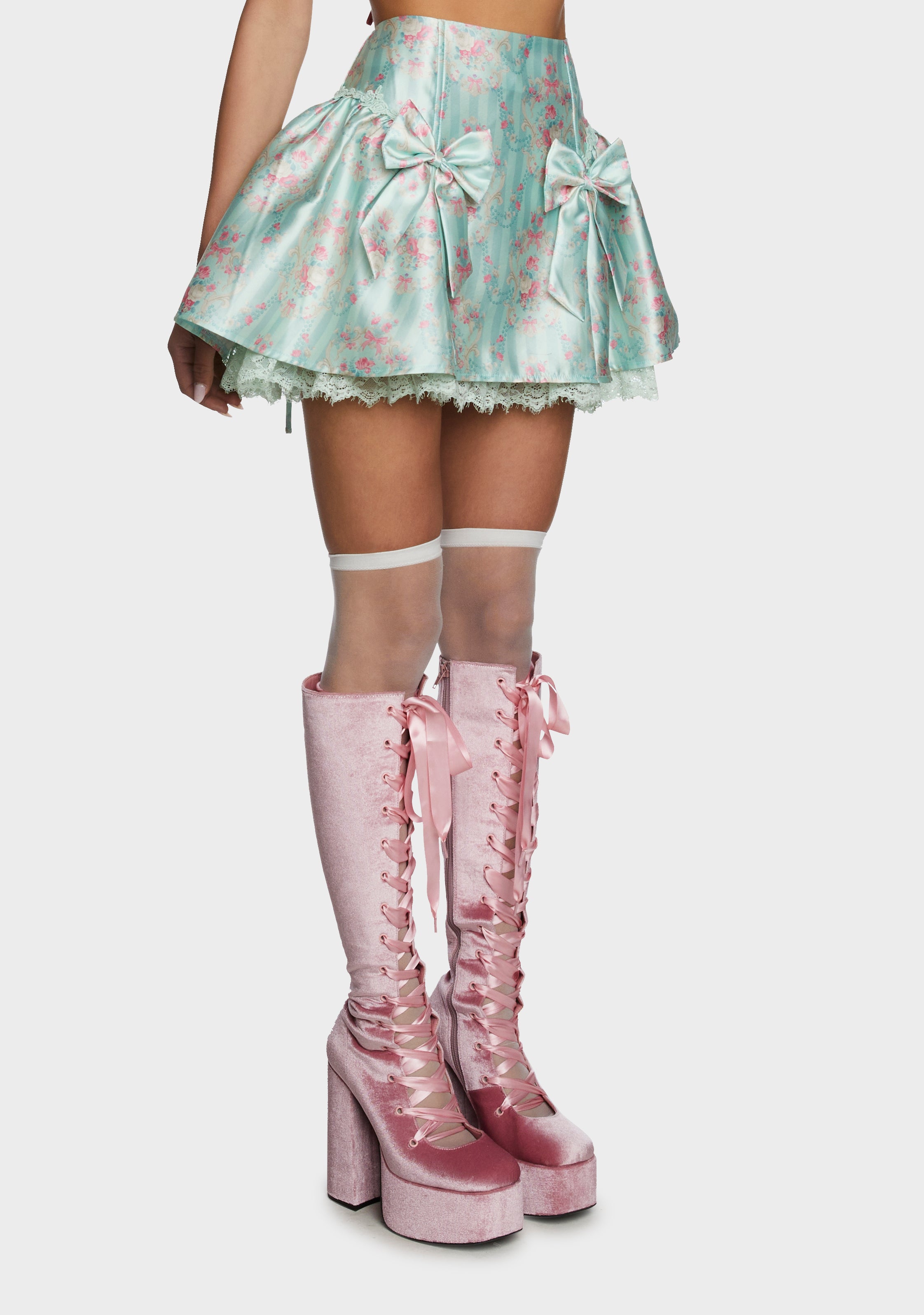 Scandal Sheet Mini Skirt Green Dolls Kill