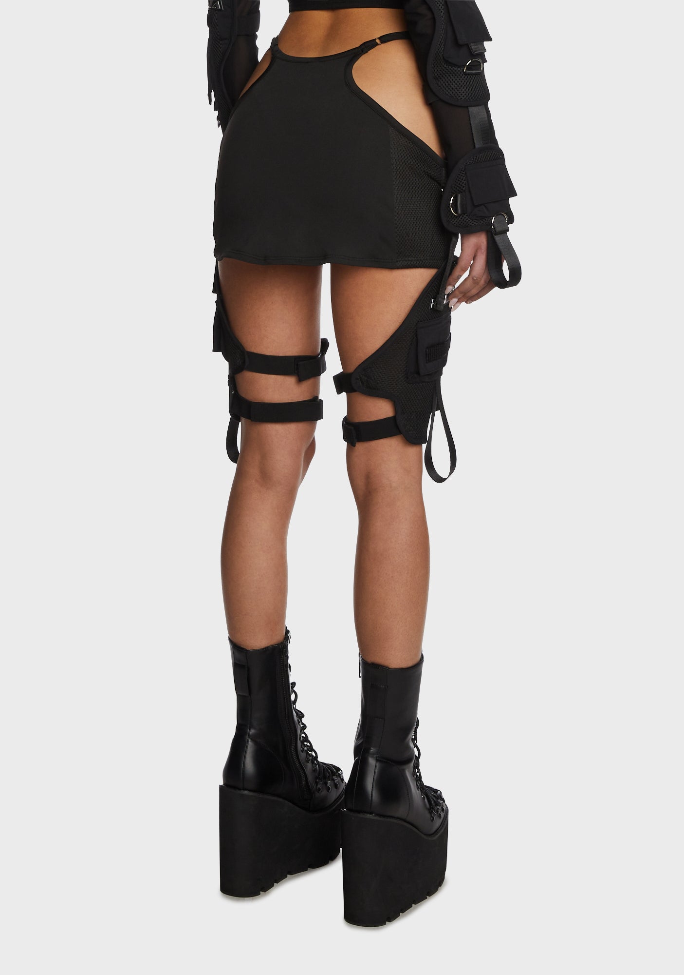 Namilia Caged Pocket Cut Out Mini Skirt - Black – Dolls Kill