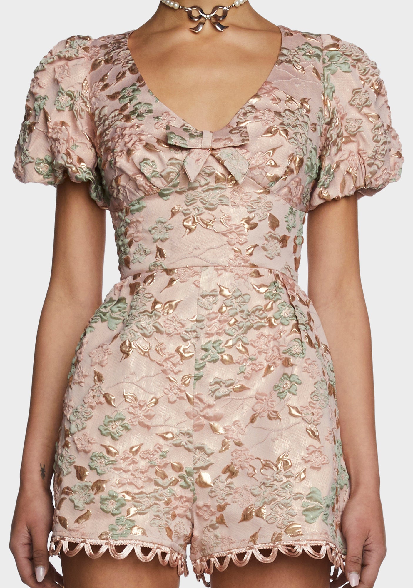Parm Floral Jacquard Romper
