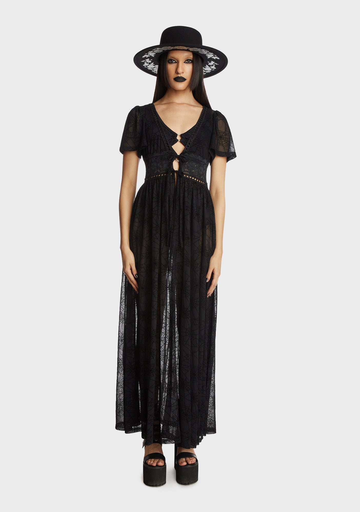 Forest Ink Mesh Spiderweb Dress - Black – Dolls Kill