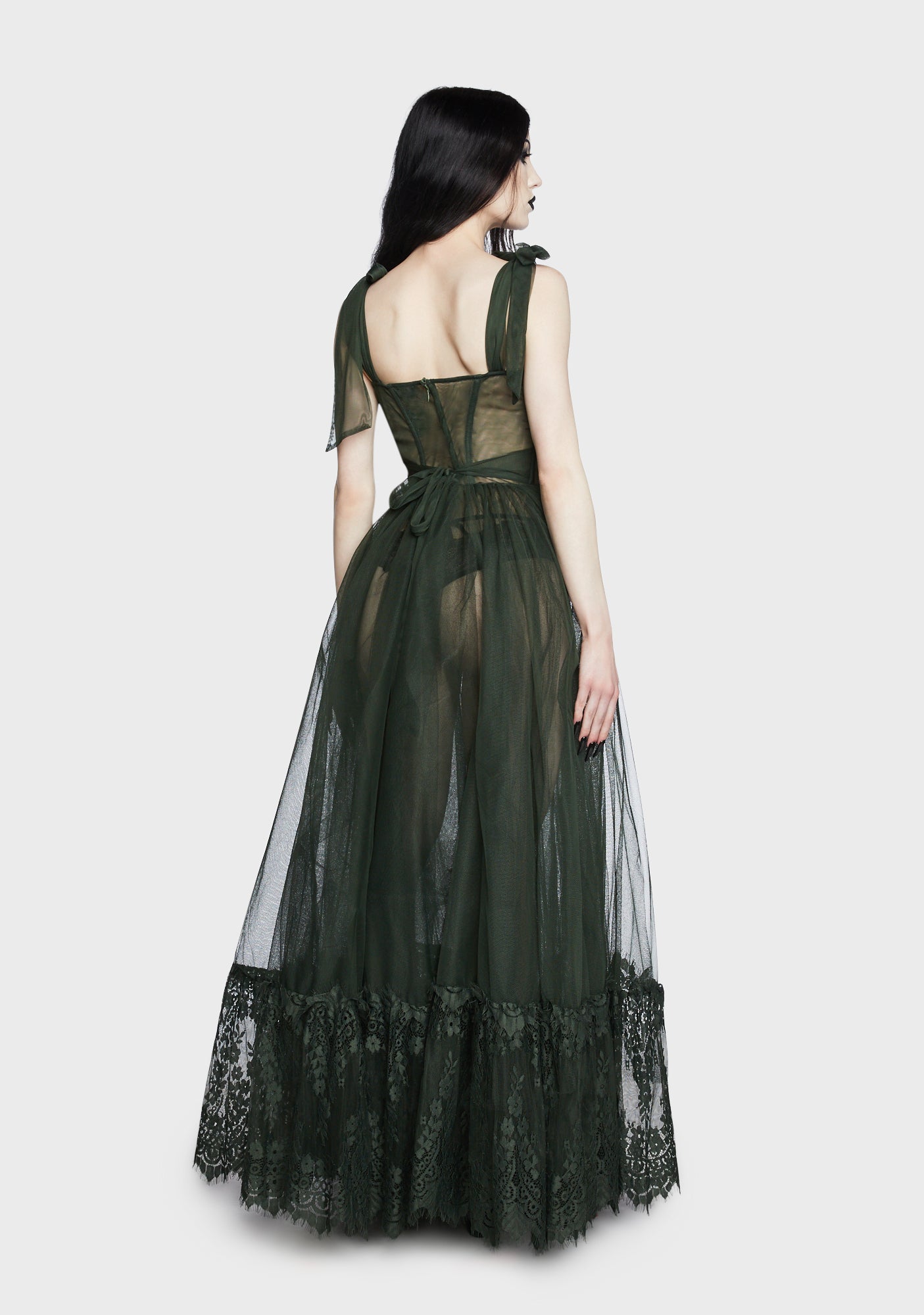 dance with death sleeveless maxi dress Widow Gothic Lace Bustier Sleeveless Maxi Dress