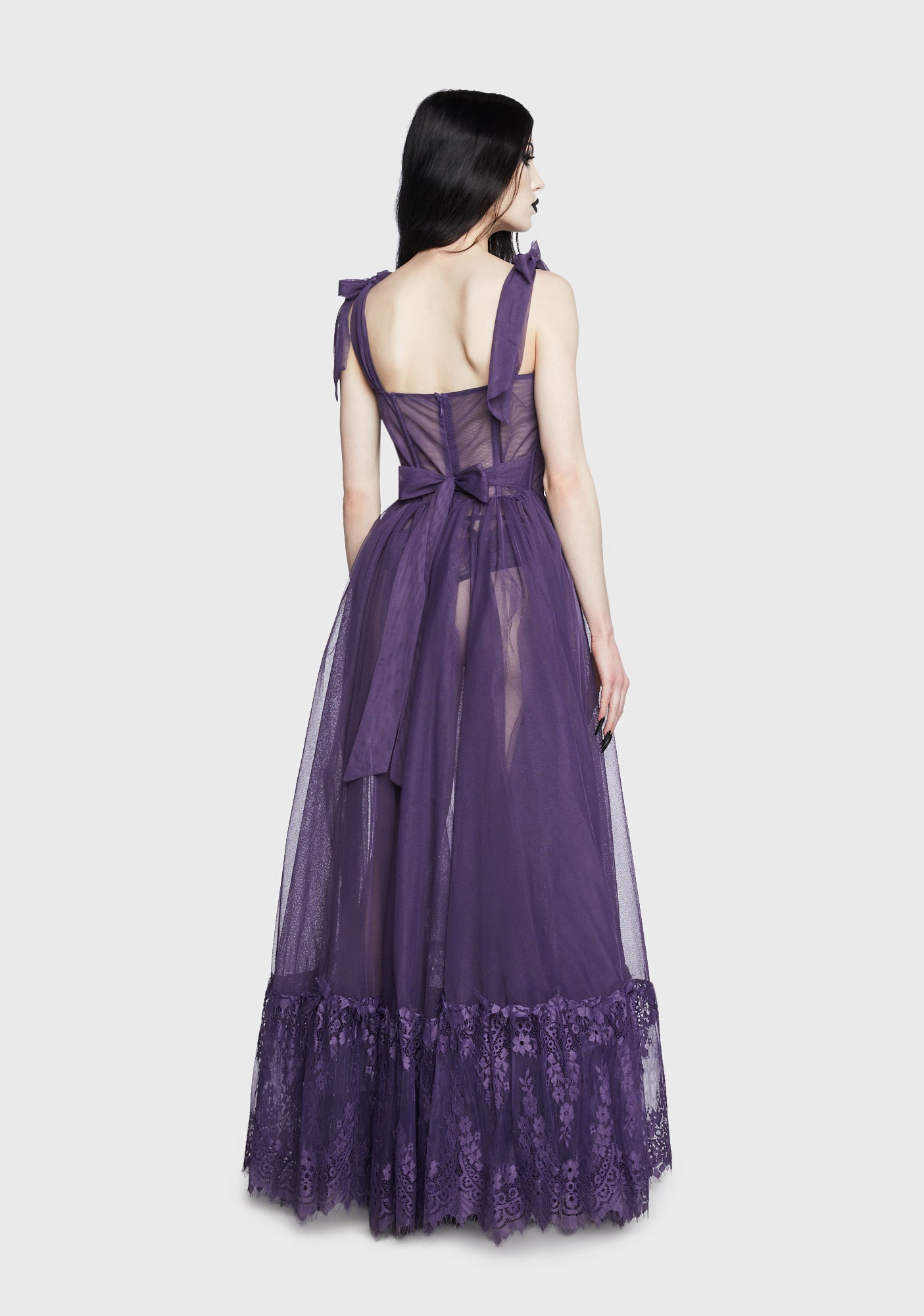 dance with death sleeveless maxi dress Widow Gothic Lace Bustier Sleeveless Maxi Dress