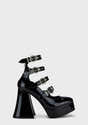 Chaussures Plateforme Femme LAMODA Interstellar - Noir, 4 Sangles Réglables, Boucles Argent, Zip Arrière - 3