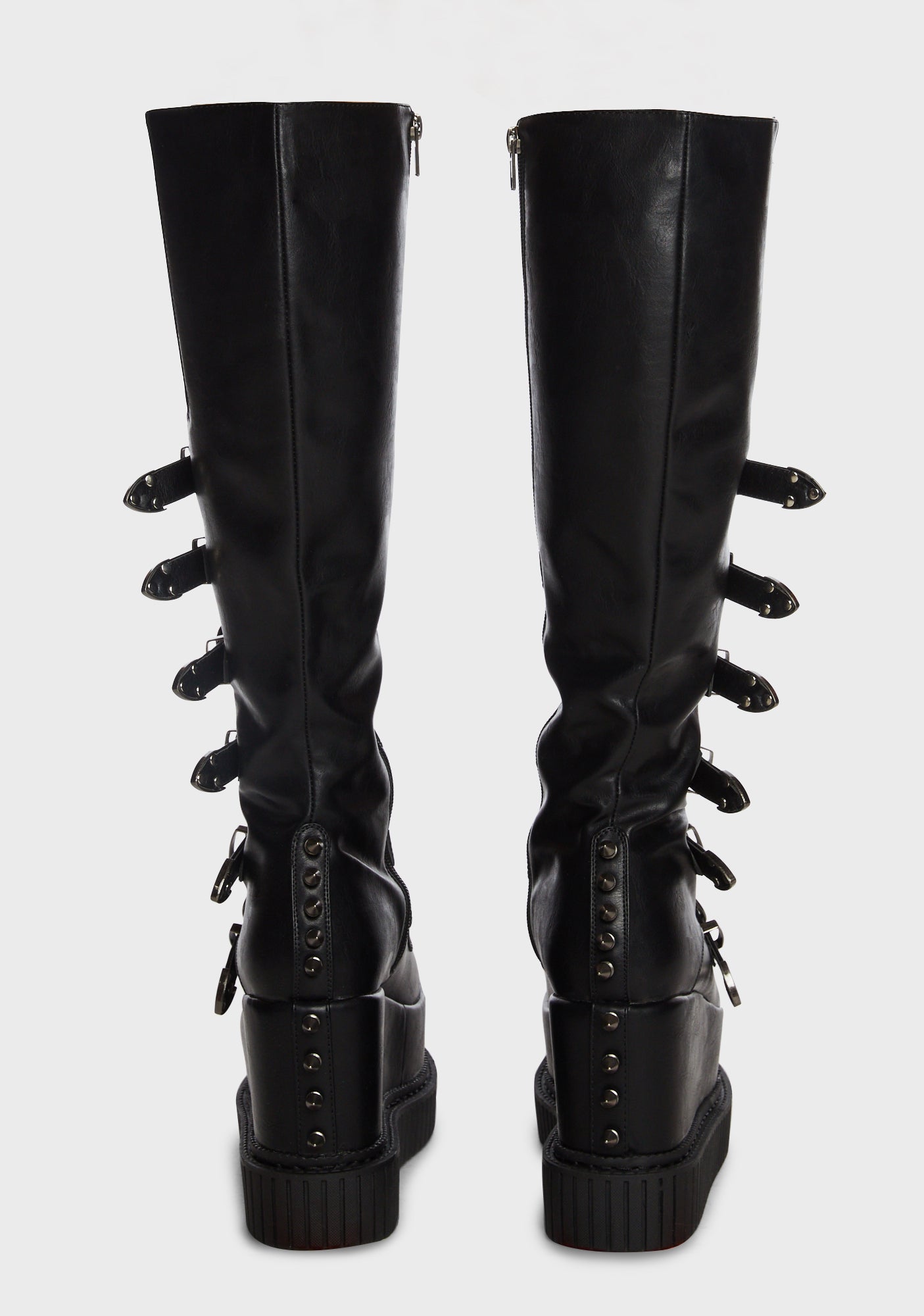 Lamoda Chunky Platform Boots With Heart Shaped Buckles