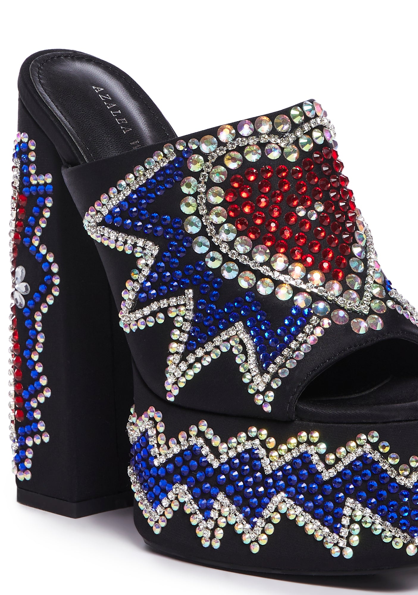 AZALEA WANG Rhinestone Platform Sandals - Multi – Dolls Kill
