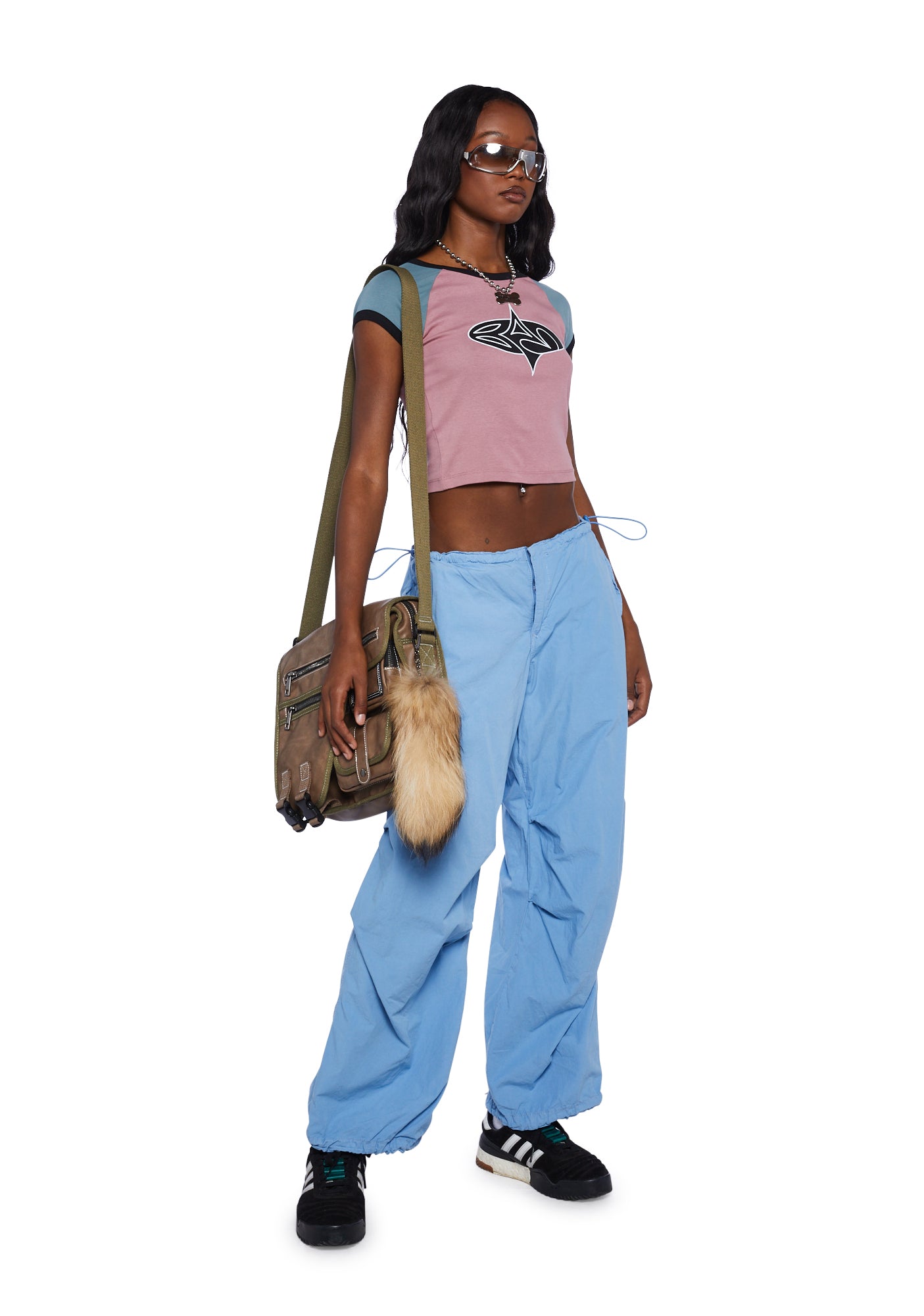 BDG Baggy Cargo Pants With Toggles - Blue – Dolls Kill