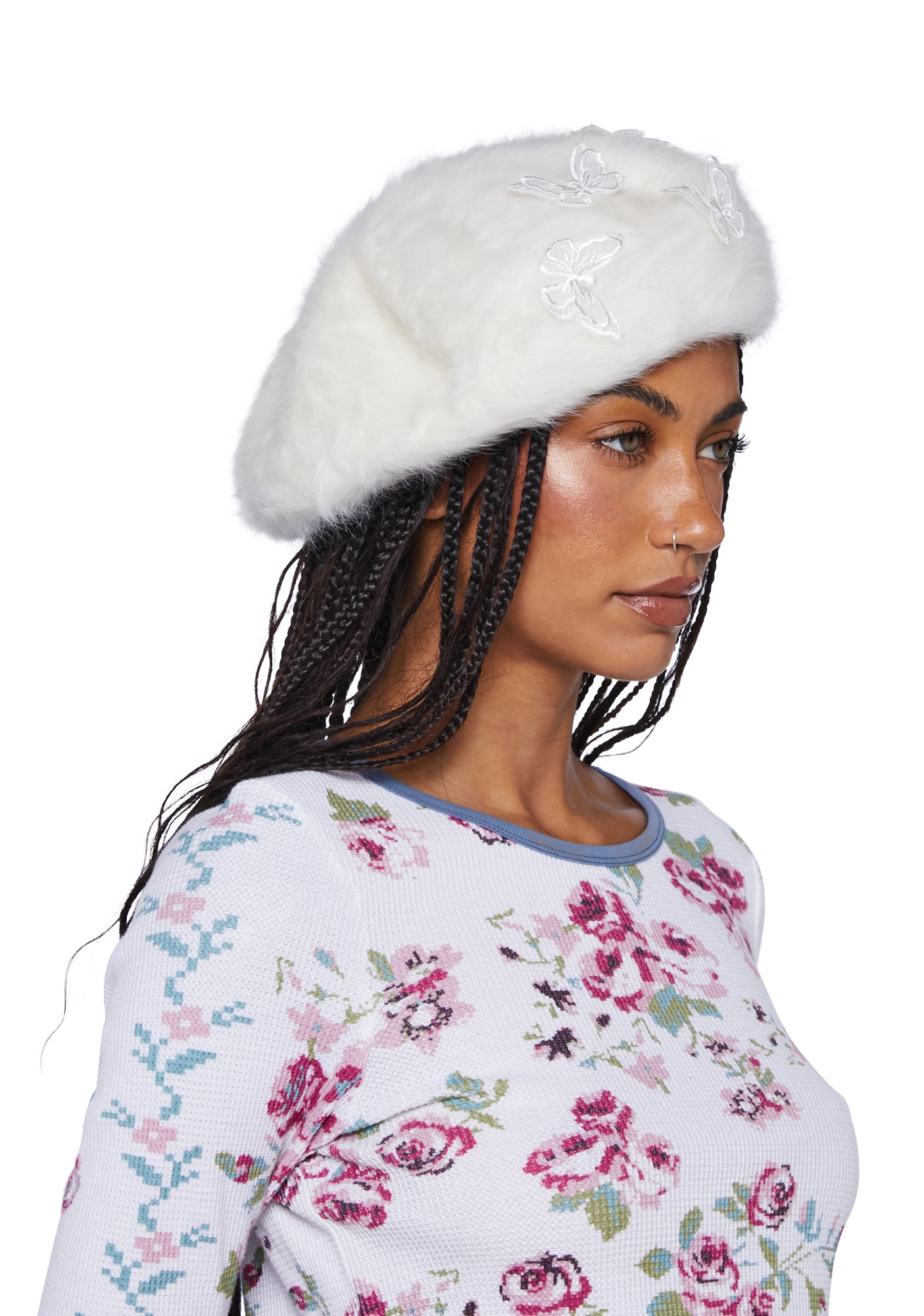 Butterfly Beret White Dolls Kill