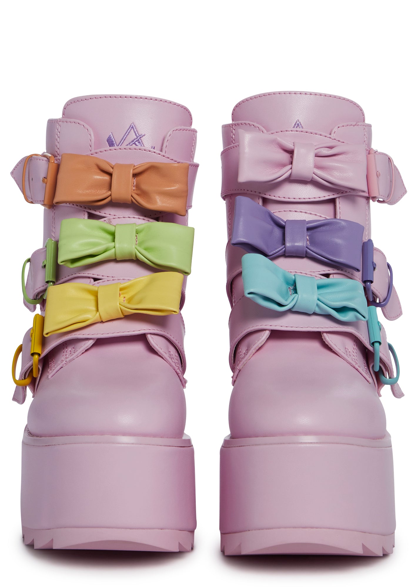 XTRA by YRU Platform Bow Ankle Boots - Pink – Dolls Kill