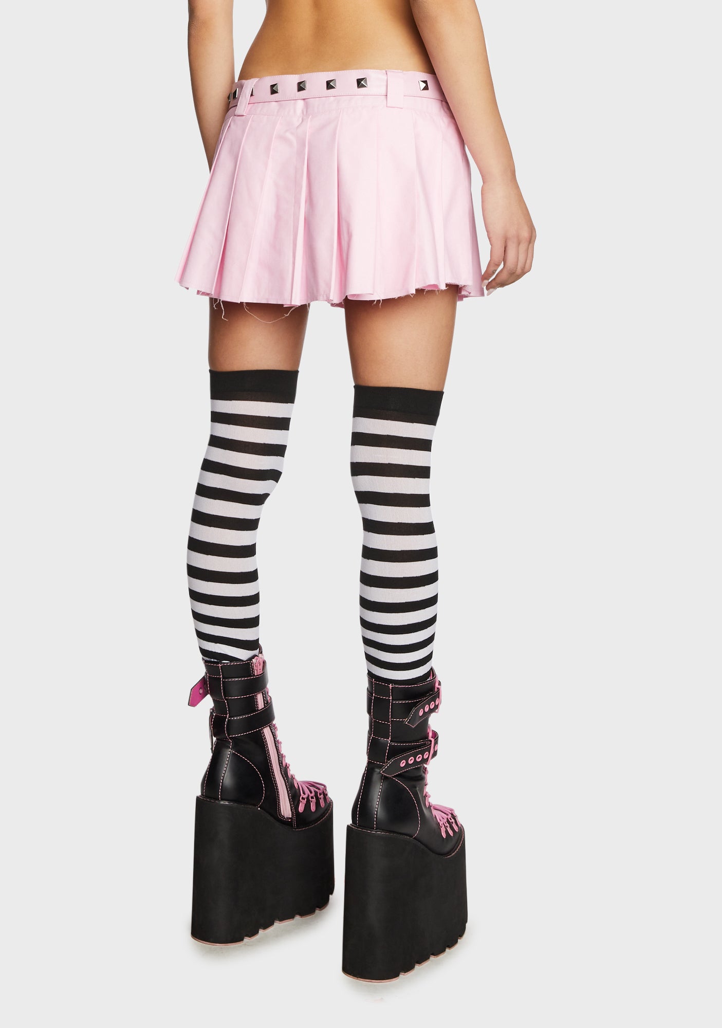 Current Mood Belted Pleated Micro Mini Skirt - Pink – Dolls Kill
