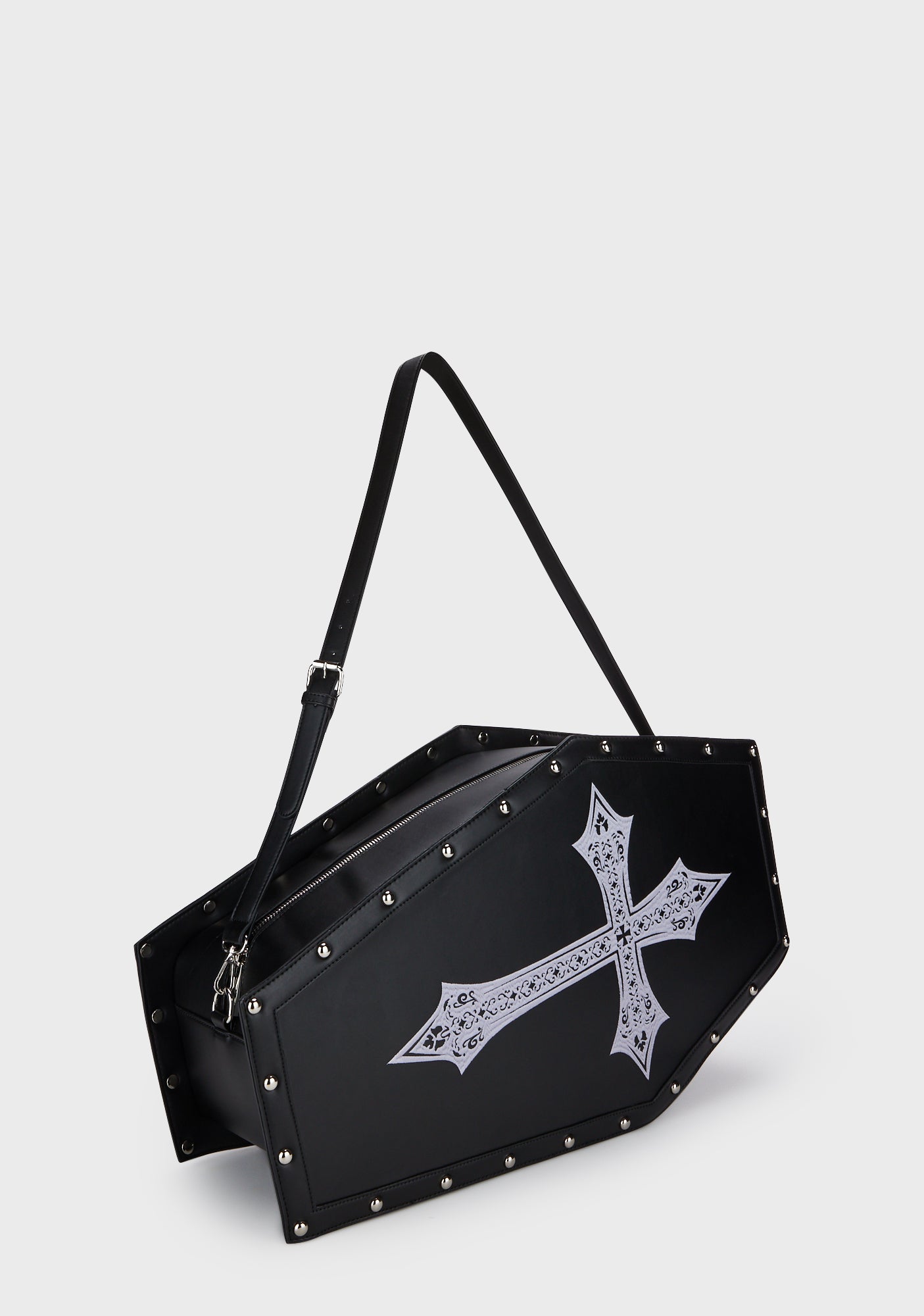Widow Silver Embroidered Coffin Weekender Bag Black Dolls Kill