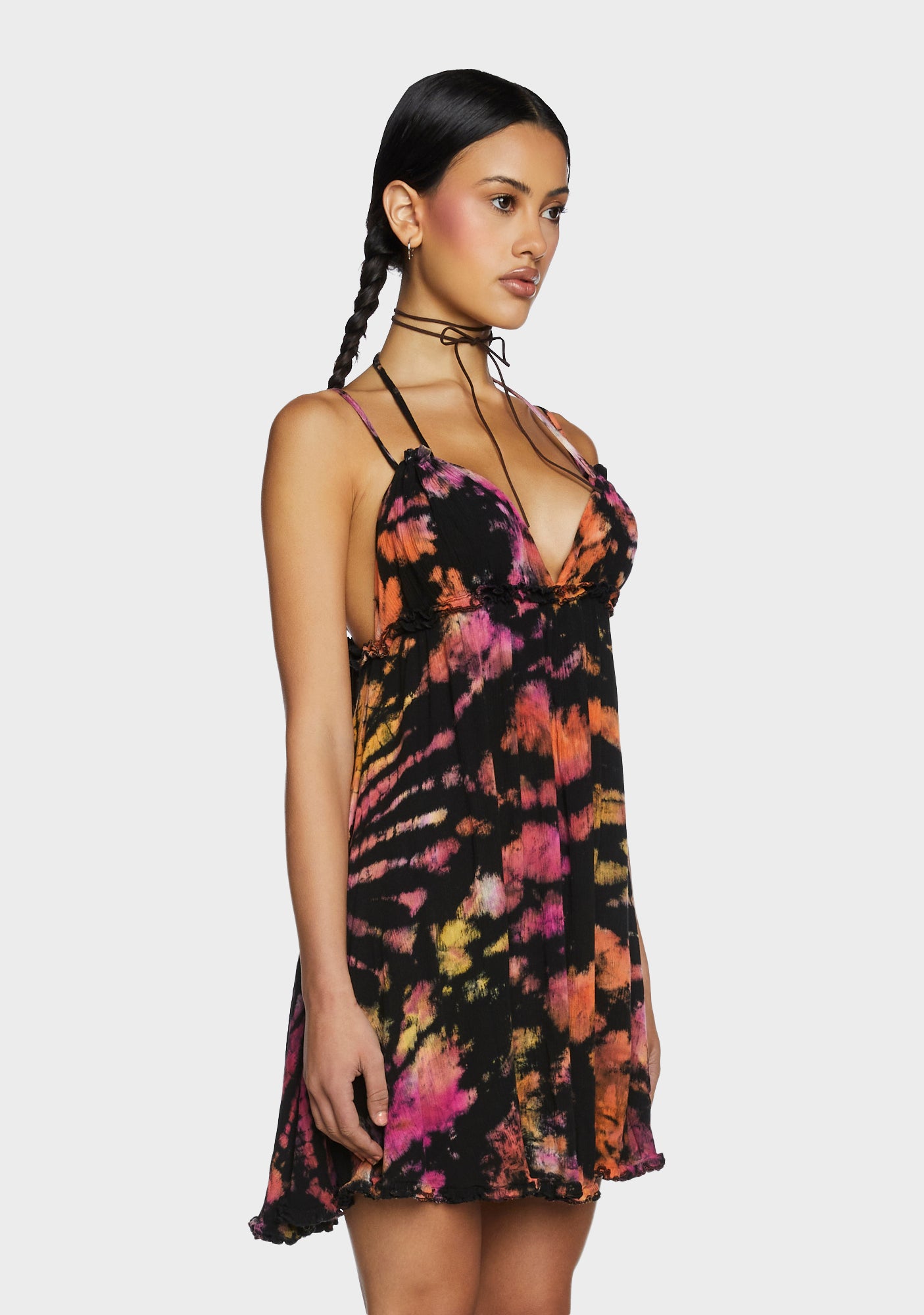 Current Mood Gauze Tie Dye Mini Dress