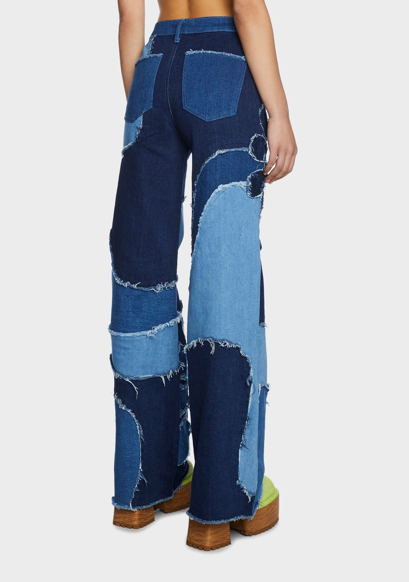 [OPEN YY] PATCHWORK EFFECT LOOSE BOOTCUT★新作・25SS★韓国★ SALE】【OPEN YY】PATCHWORK EFFECT LOOSE BOOTCUT