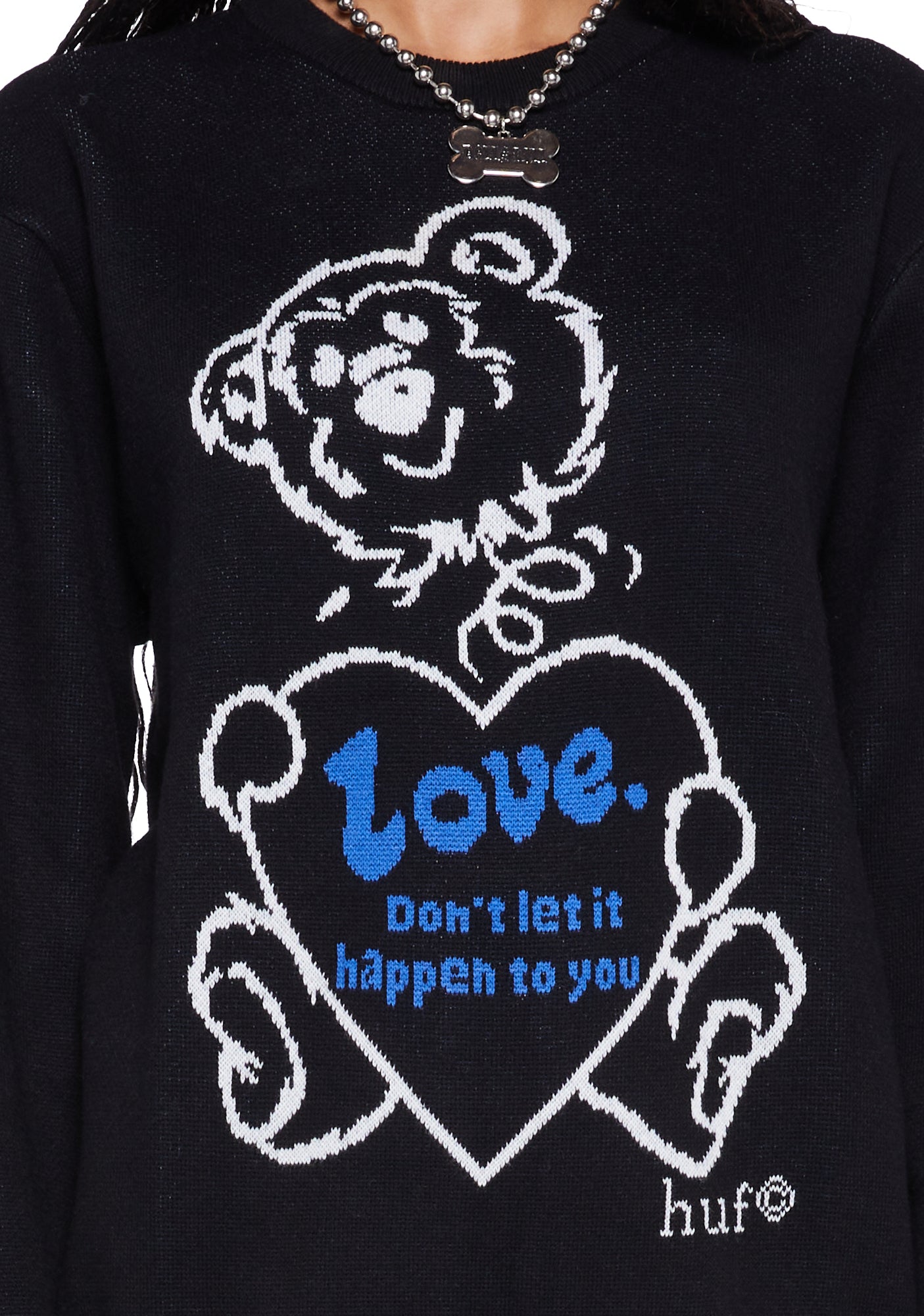 BAD NEWS CREWNECK SWEATER ニット クルーネック L 黒