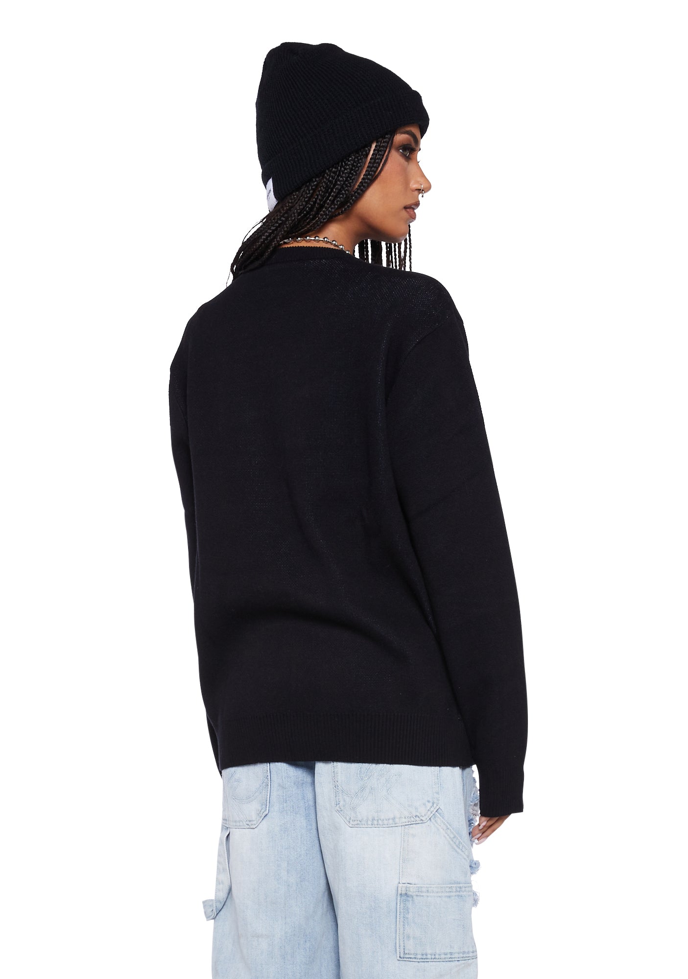 HUF Crewneck Knit Bear Sweater- Black – Dolls Kill