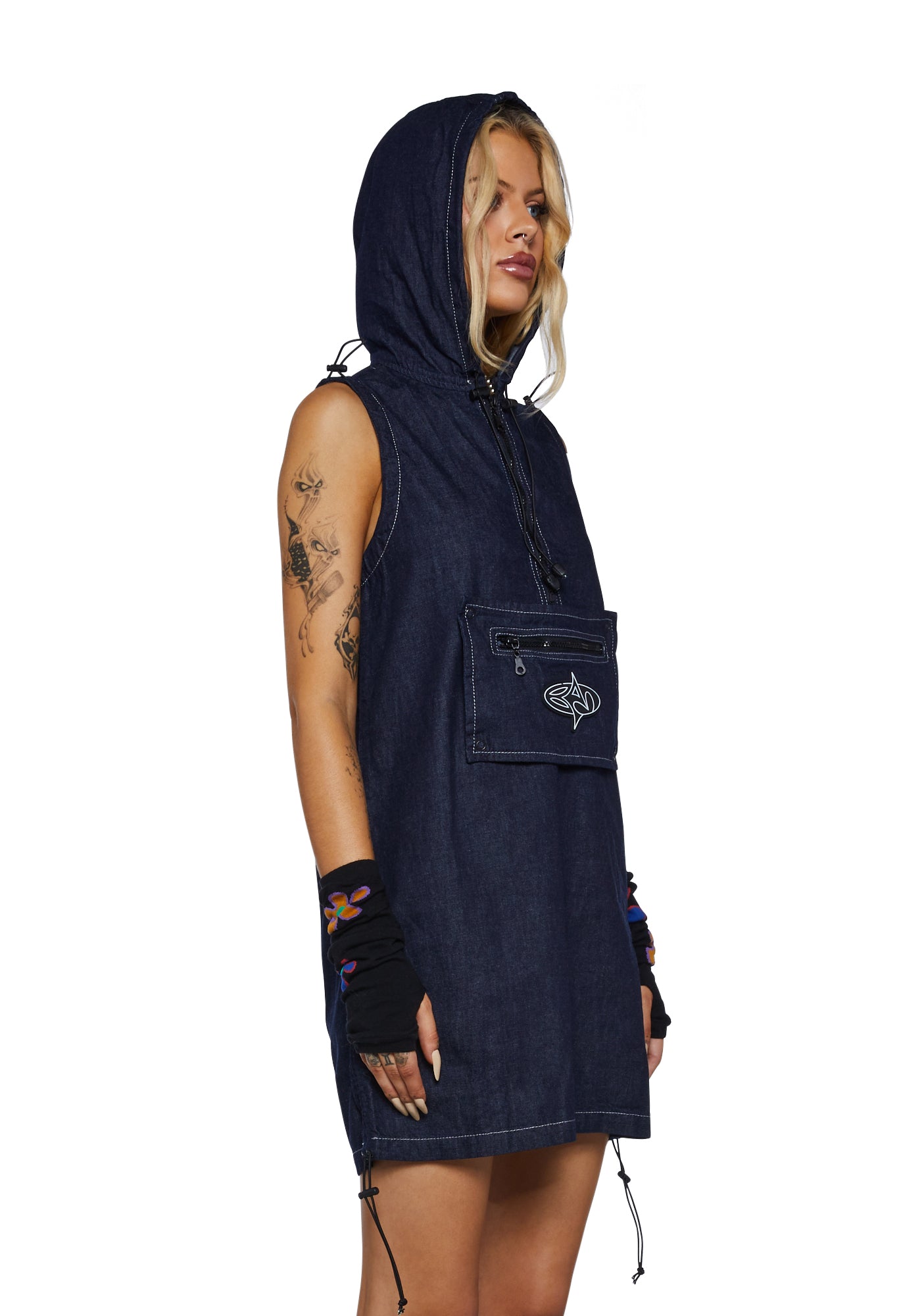Basic Pleasure Mode Denim Mini Dress - Blue Dolls Kill Basic Pleasure Mode Denim Mini Dress - Blue Dolls Kill