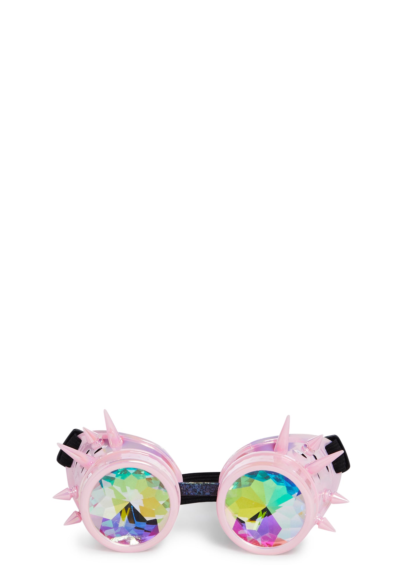 Spkicky Goggles Spiked Goggles Festival Rave With Crystal Lenses - Pink – Dolls Kill
