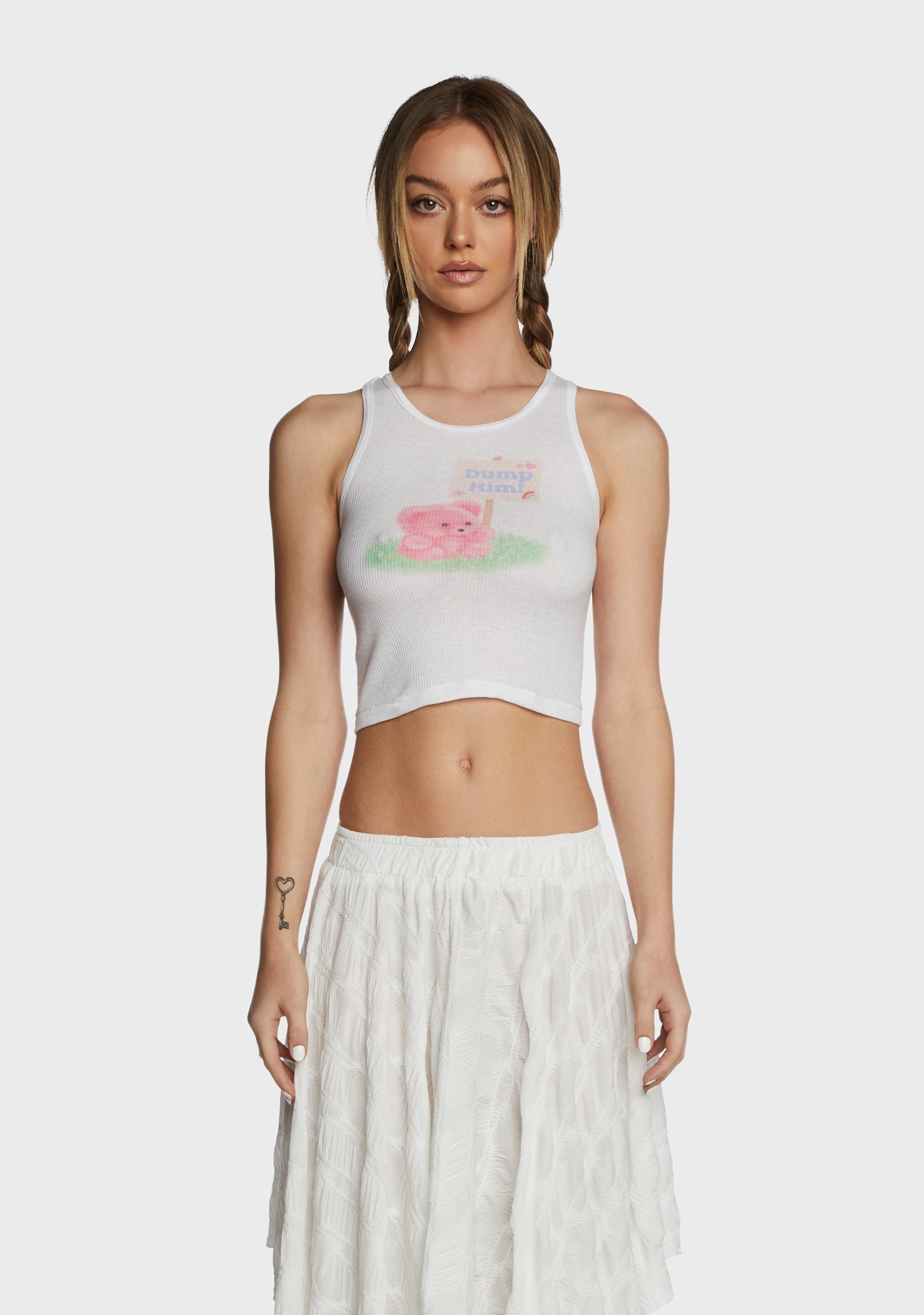 Disco Dime Dump Him Tank Top - White – Dolls Kill
