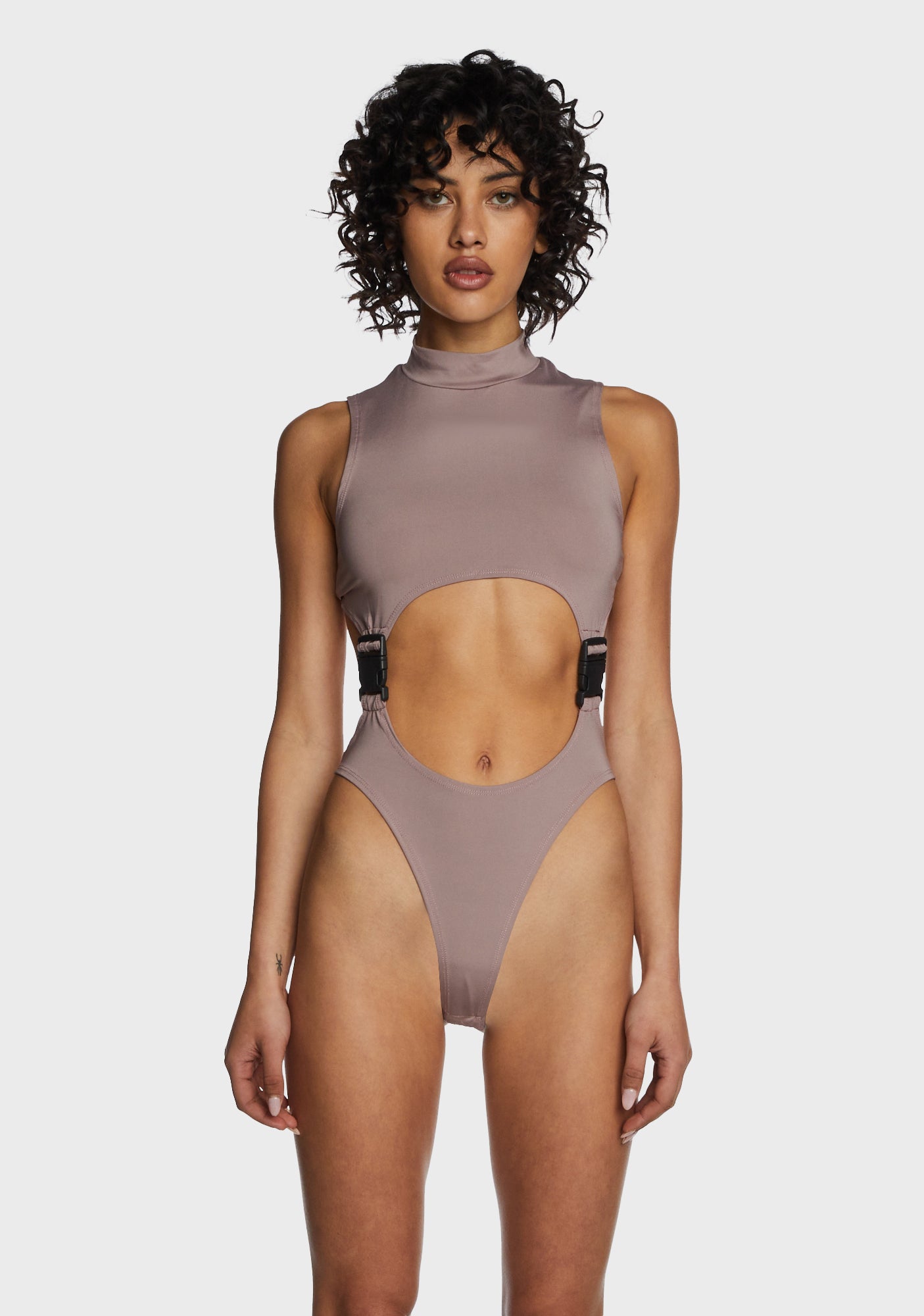 Cut Out Buckle Bodysuit - Brown – Dolls Kill
