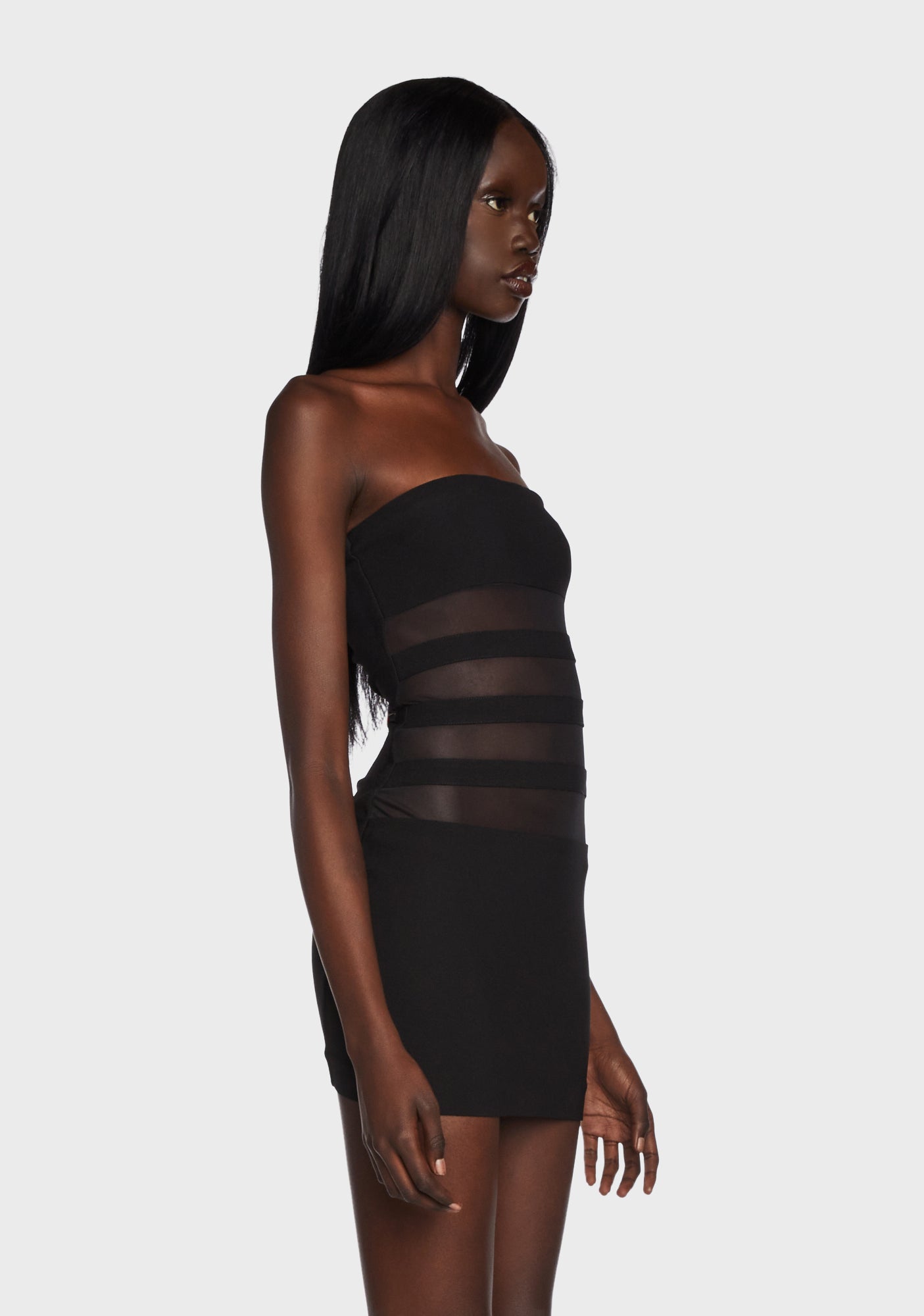 Jagger Stone Mesh Cut Out Mini Dress Black Dolls Kill