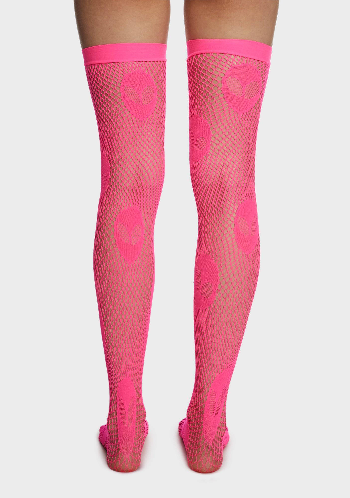 Alien Fishnet Thigh Highs Green Dolls Kill