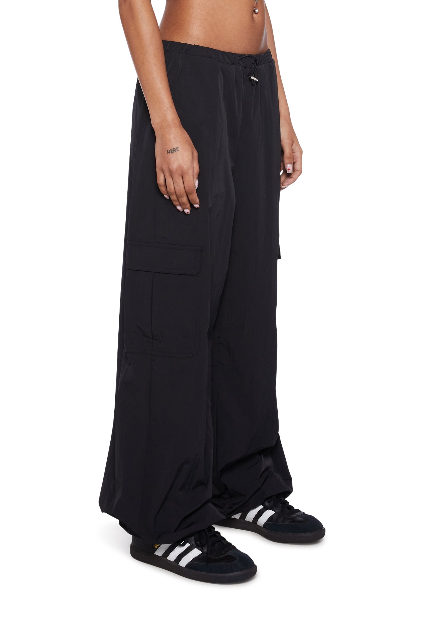 Daisy Street Parachute Cargo Pants Black Dolls Kill