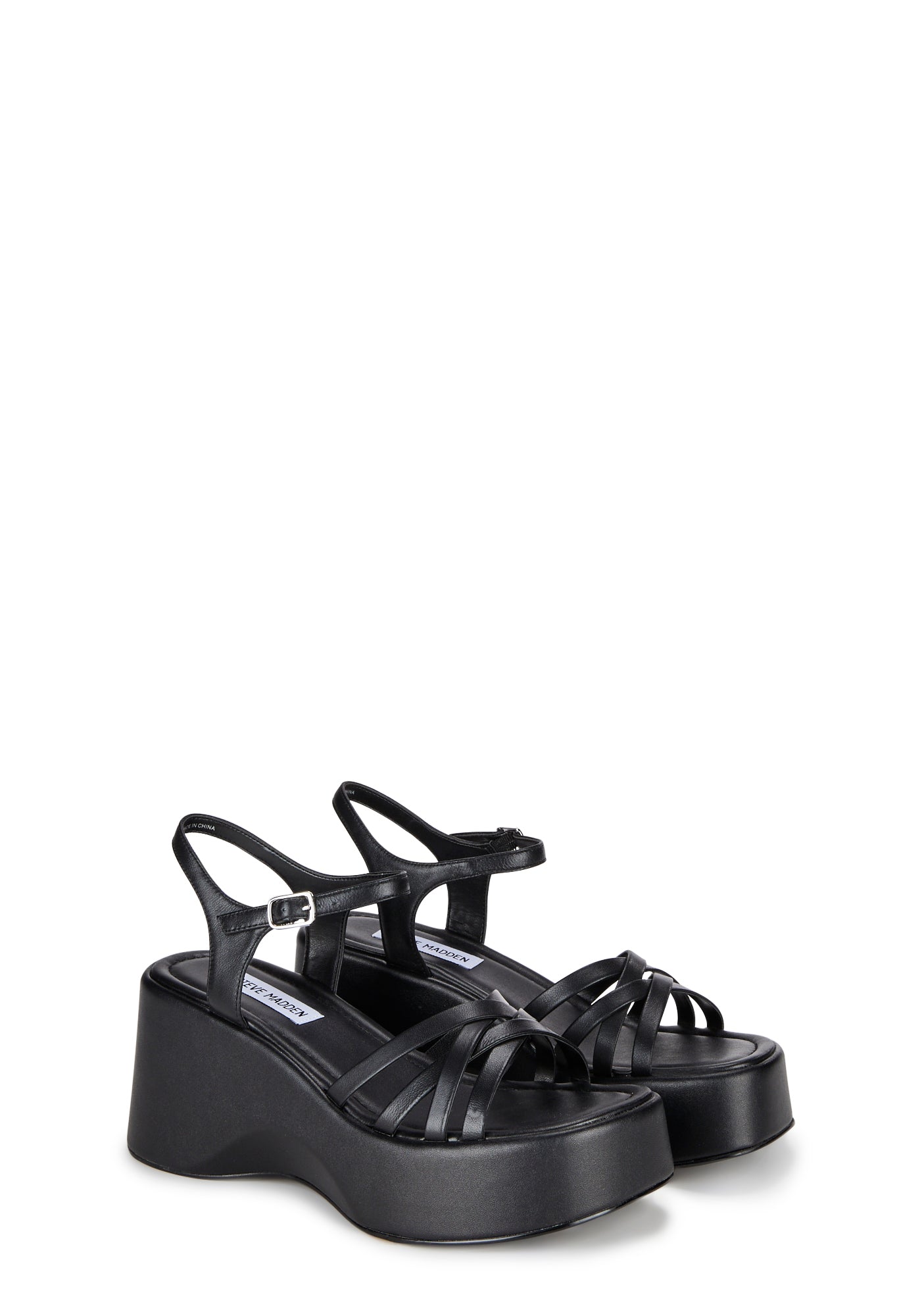 Steve Madden Platform Sandals- Black – Dolls Kill