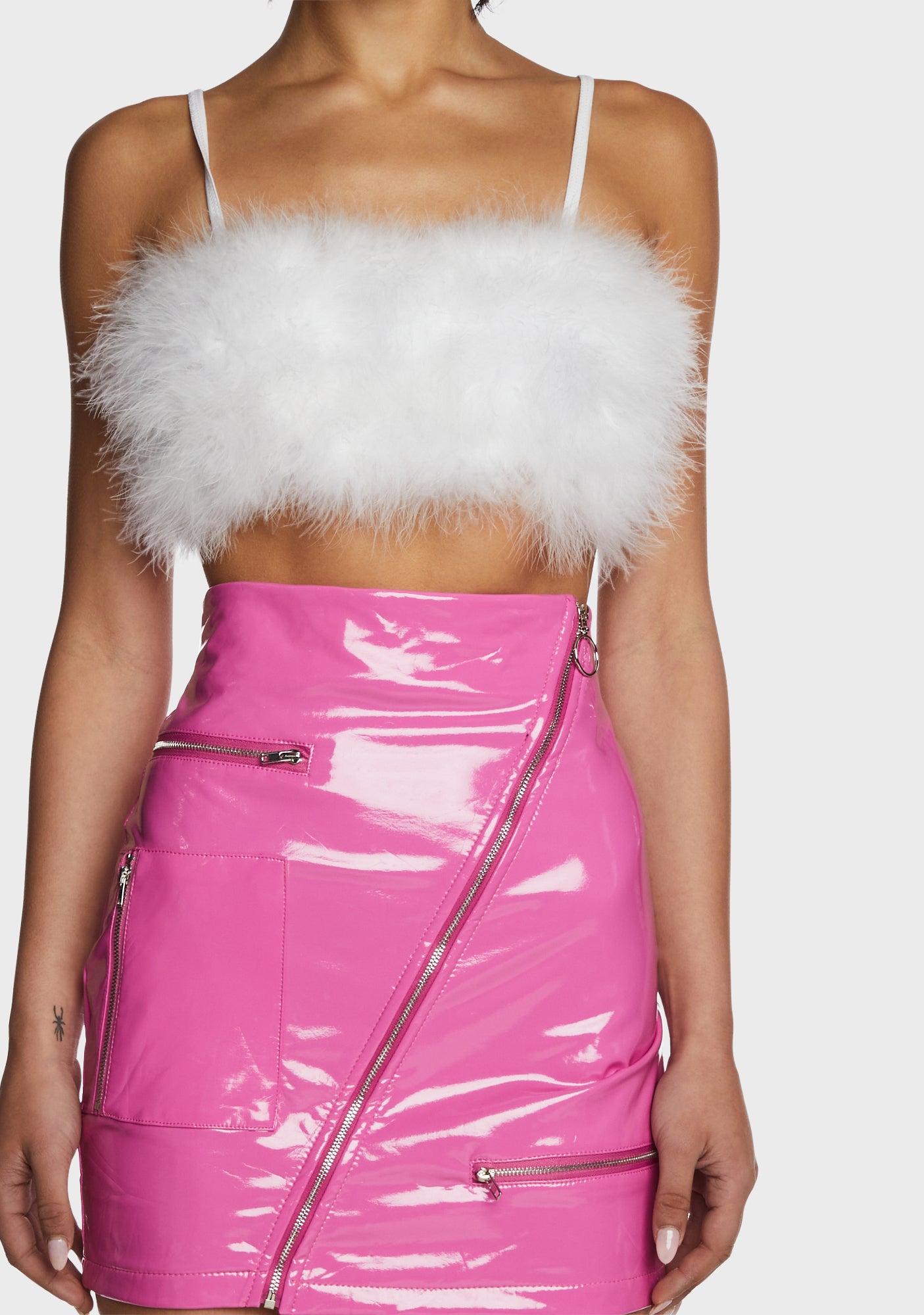 Vinyl Zipper Mini Skirt - Pink – Dolls Kill